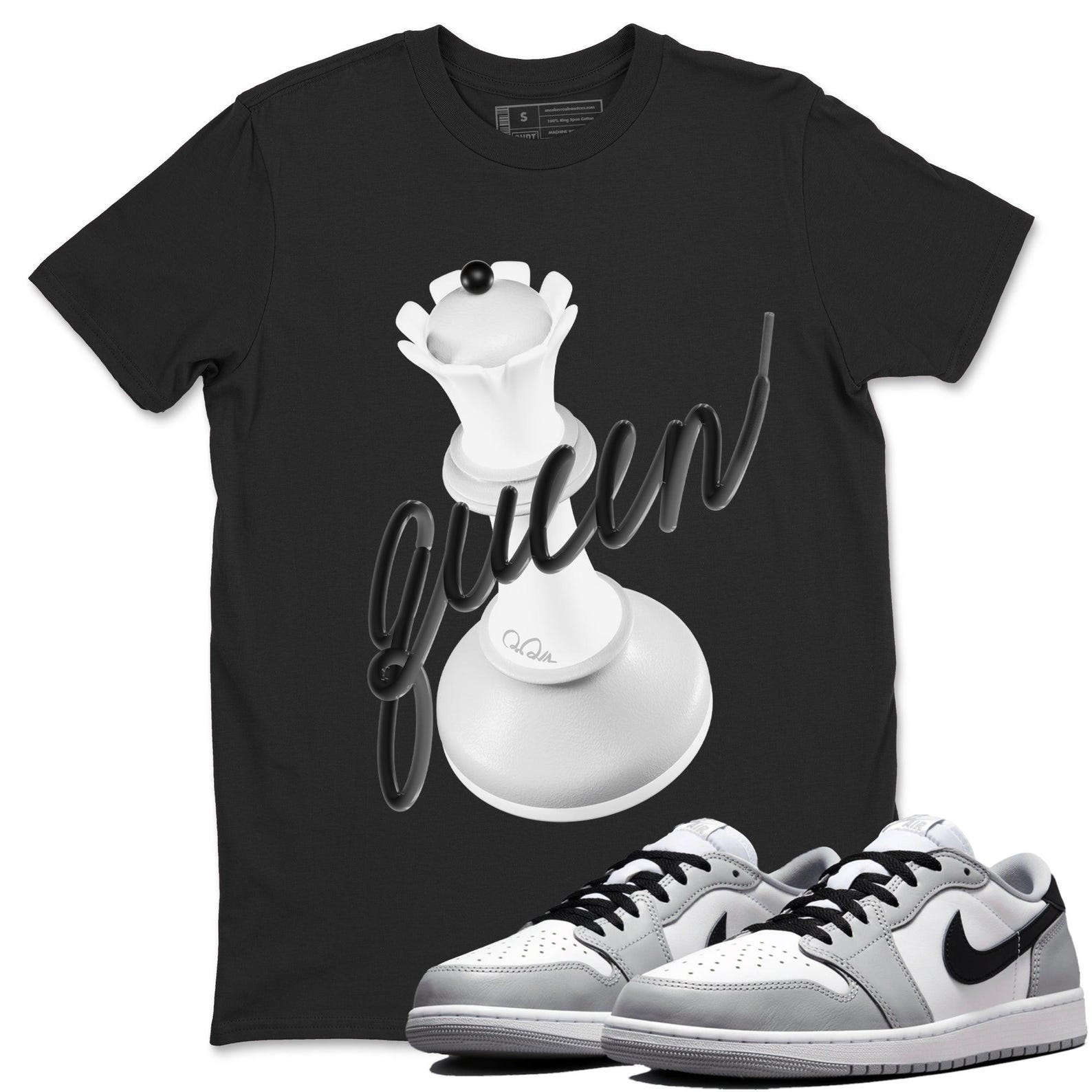 3D Queen Sneaker T Shirts To Match Jordans 1 Wolf Grey T-Shirt, Sneaker Match Tee