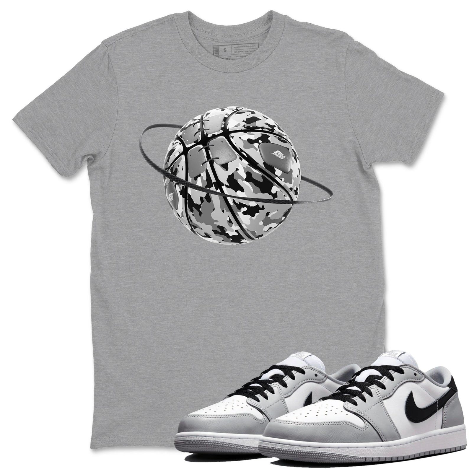 Camo Basketball Planet Sneaker T Shirts To Match Jordans 1 Wolf Grey T-Shirt, Sneaker Match Tee