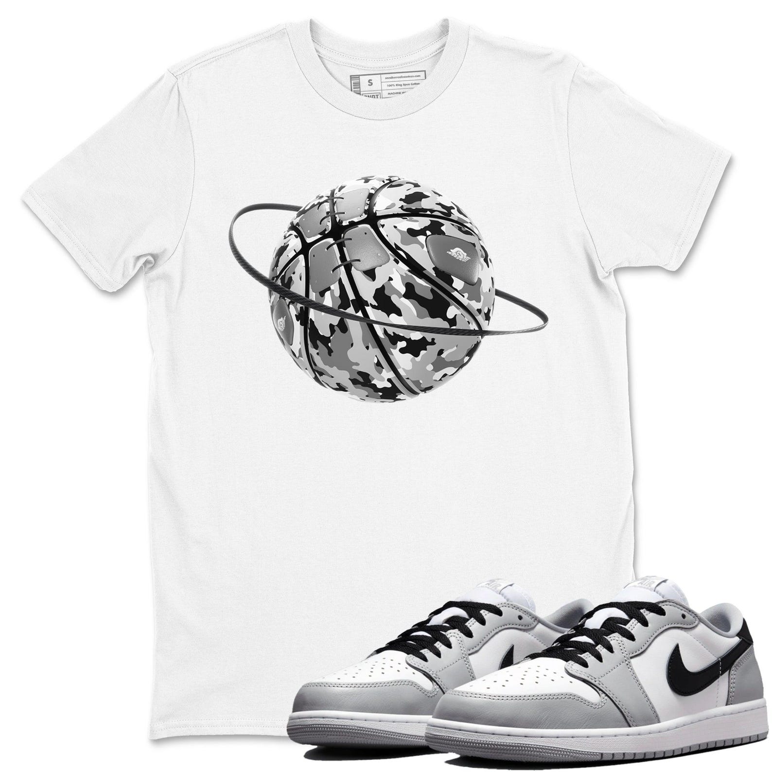 Camo Basketball Planet Sneaker T Shirts To Match Jordans 1 Wolf Grey T-Shirt, Sneaker Match Tee