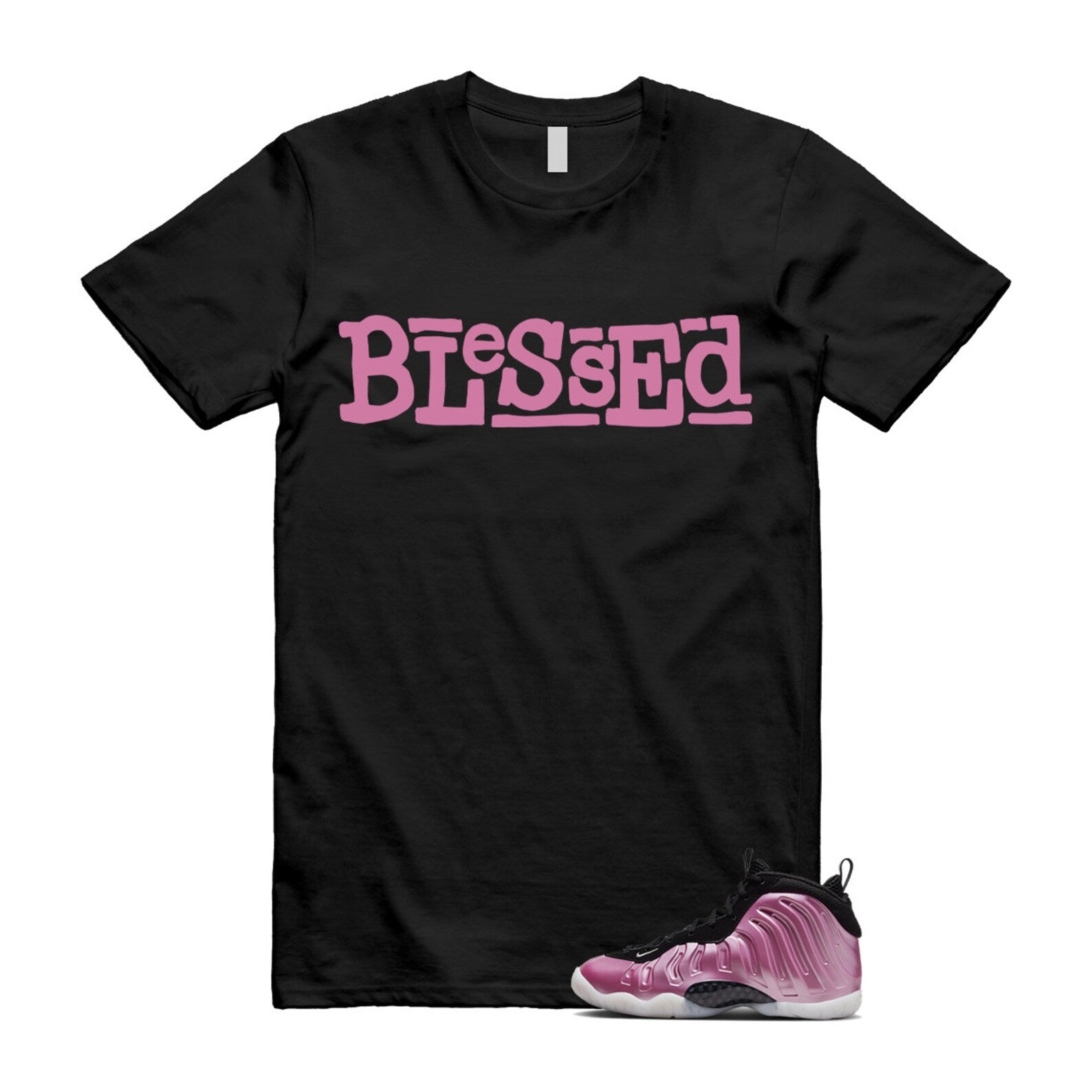 B2 T Shirt to match N Little Posite One Polarized Pink Metallic Silver Black White Foamposite T-Shirt, Sneaker Match Tee