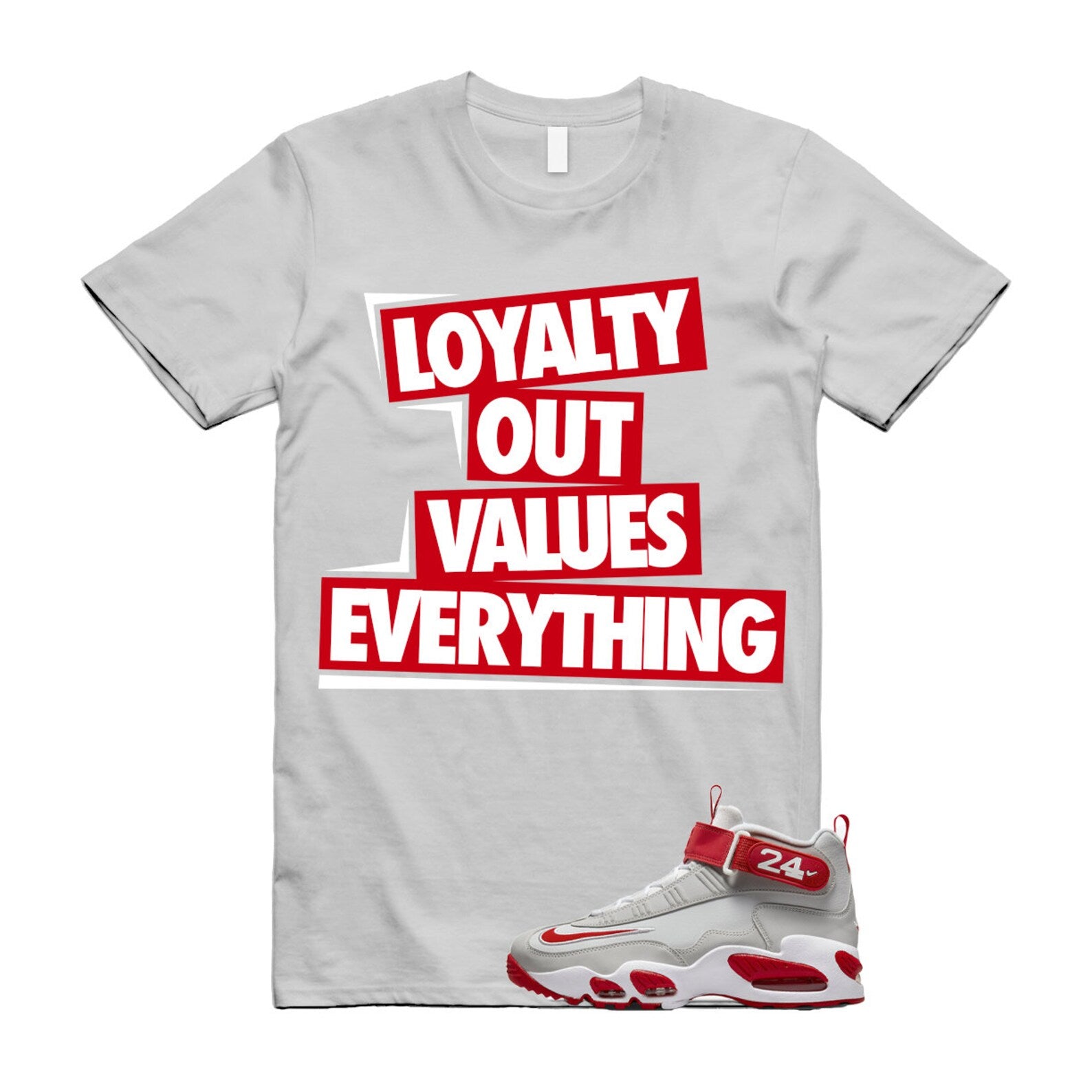 LOVE T Shirt to match N Air Griffey Max 1 Cincinnati Reds Pure Platinum University White T-Shirt, Sneaker Match Tee
