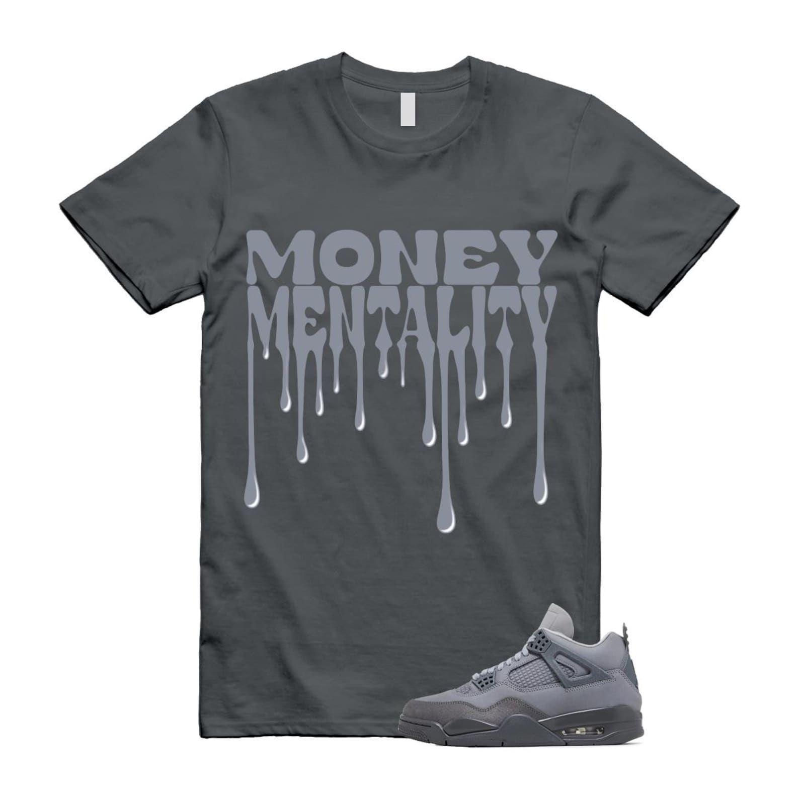 4 Wet Cement Smoke Iron Grey Retro SE T Shirt Match MENTALITY T-Shirt, Sneaker Match Tee
