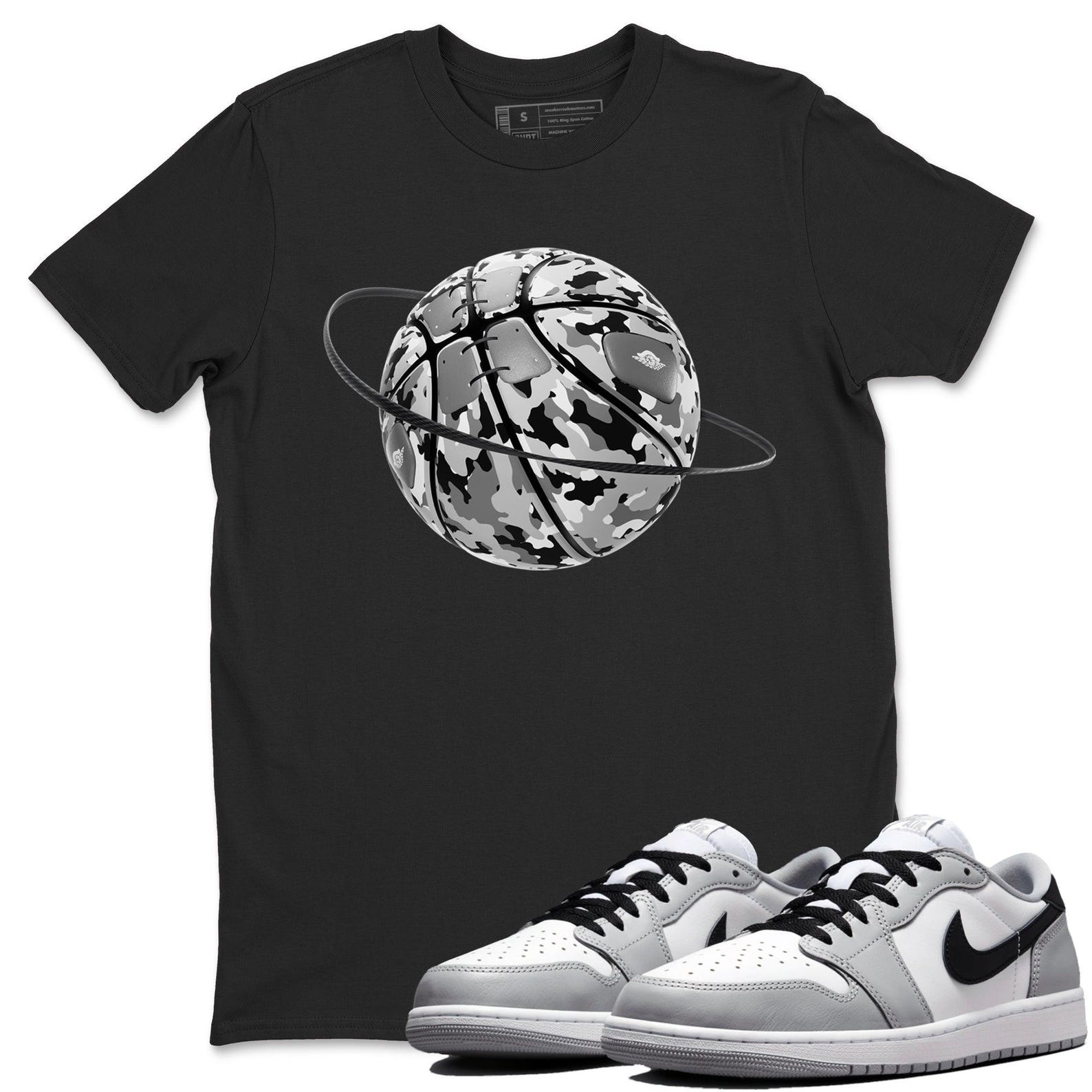 Camo Basketball Planet Sneaker T Shirts To Match Jordans 1 Wolf Grey T-Shirt, Sneaker Match Tee