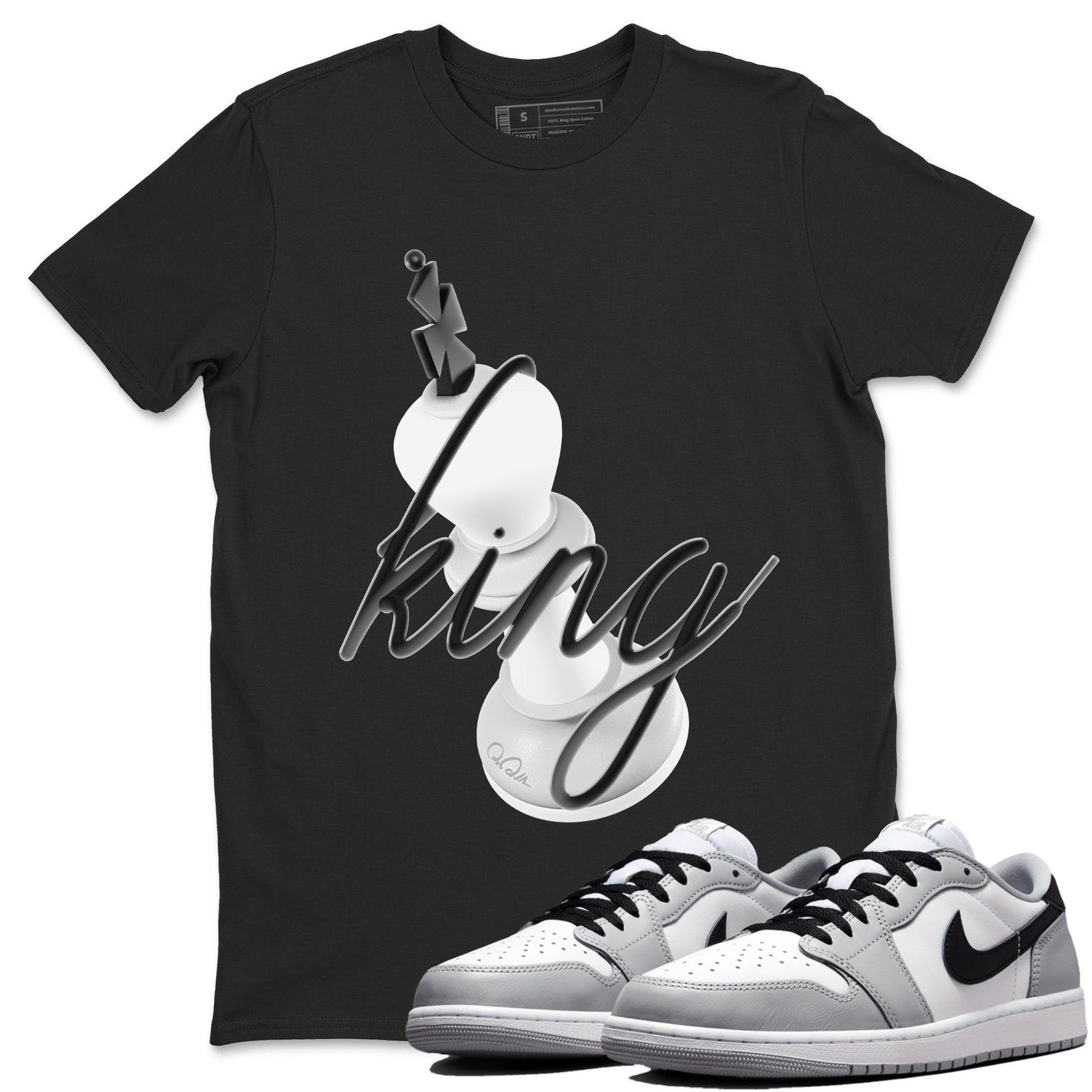 3D King Sneaker Unisex T Shirts To Match Jordans 1 Wolf Grey T-Shirt, Sneaker Match Tee