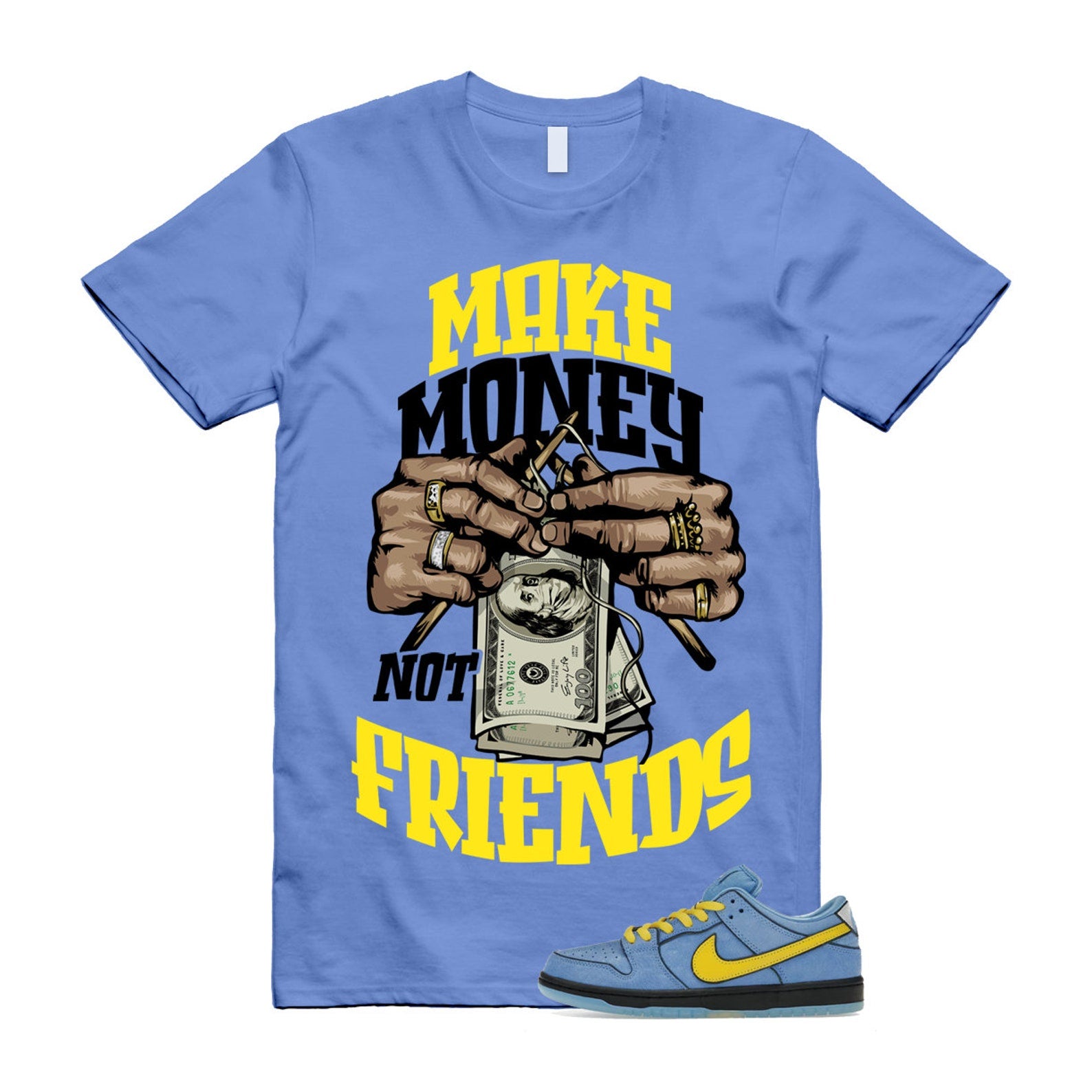 Dunk Bubbles The Power Girls Blue Chill Deep Royal Active Pink Yellow Black T Shirt Match MM T-Shirt, Sneaker Match Tee