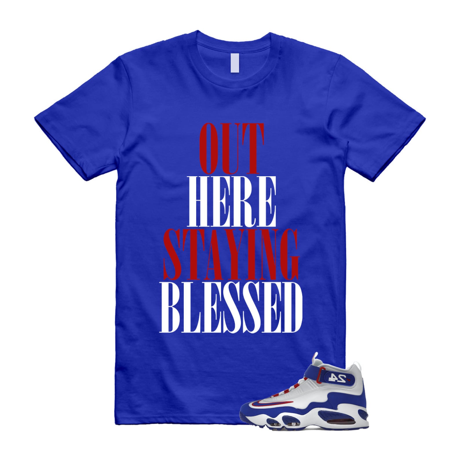 Air Griffey Max 1 USA White Blue Red 24 T Shirt Match STAYBLS T-Shirt, Sneaker Match Tee
