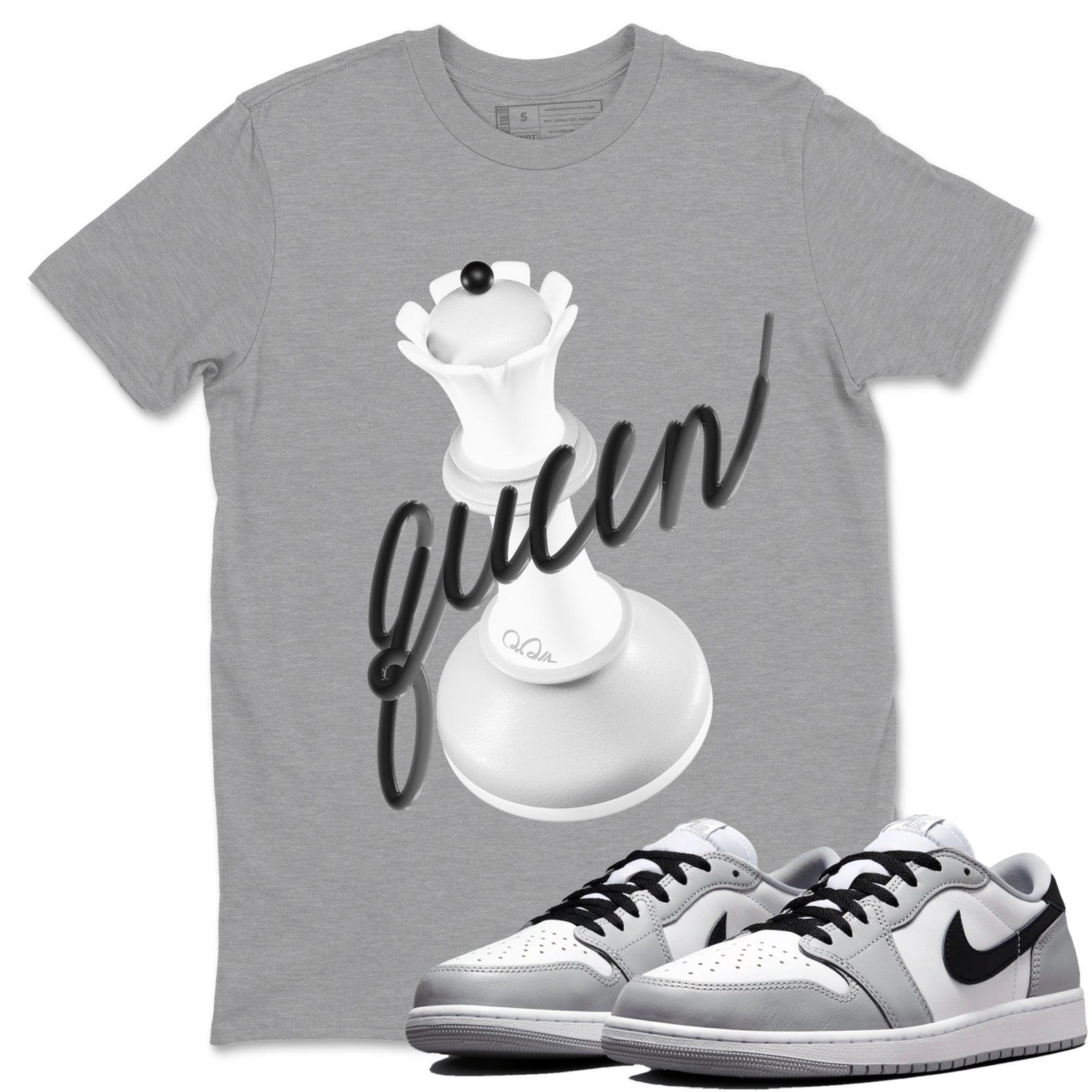 3D Queen Sneaker T Shirts To Match Jordans 1 Wolf Grey T-Shirt, Sneaker Match Tee