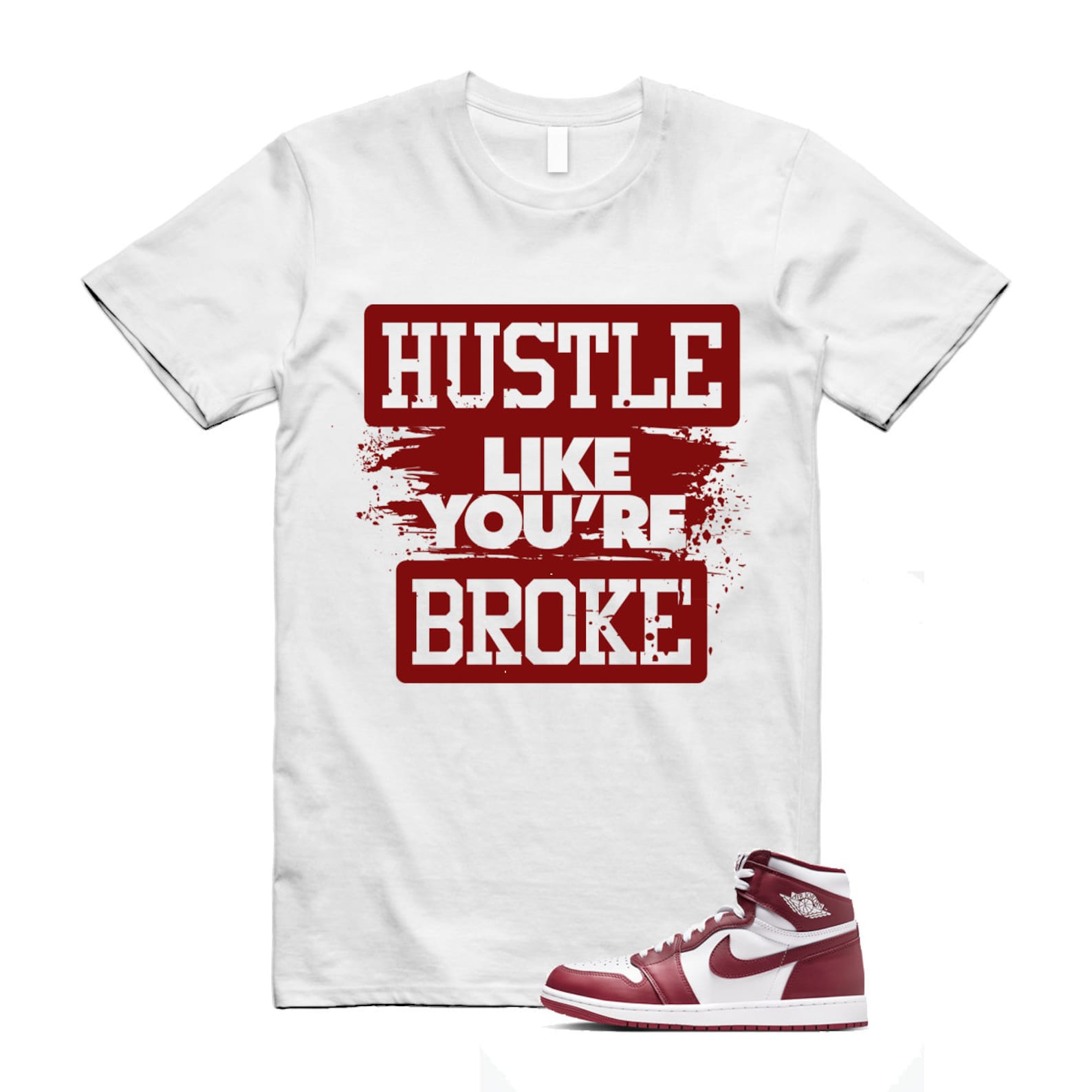 1 Artisanal Team Red Retro High OG White T Shirt Match HLYB T-Shirt, Sneaker Match Tee