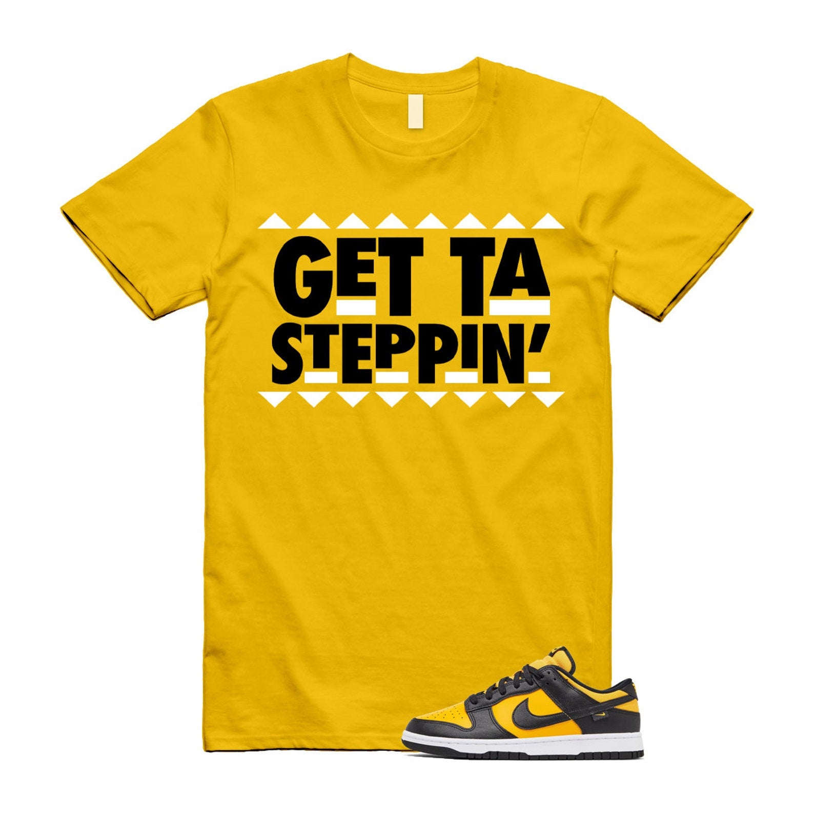 Dunk Reverse Goldenrod University Gold Black White Low T Shirt Match GET T-Shirt, Sneaker Match Tee