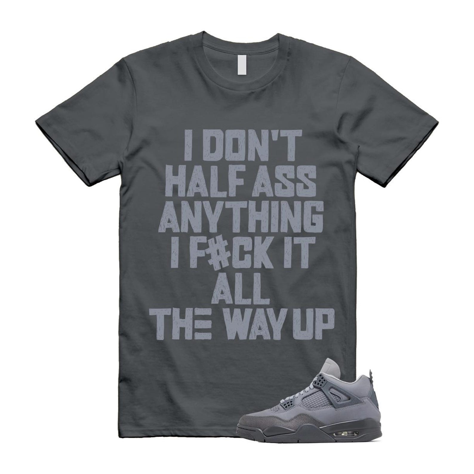 4 Wet Cement Smoke Iron Grey Retro SE T Shirt Match HALF T-Shirt, Sneaker Match Tee