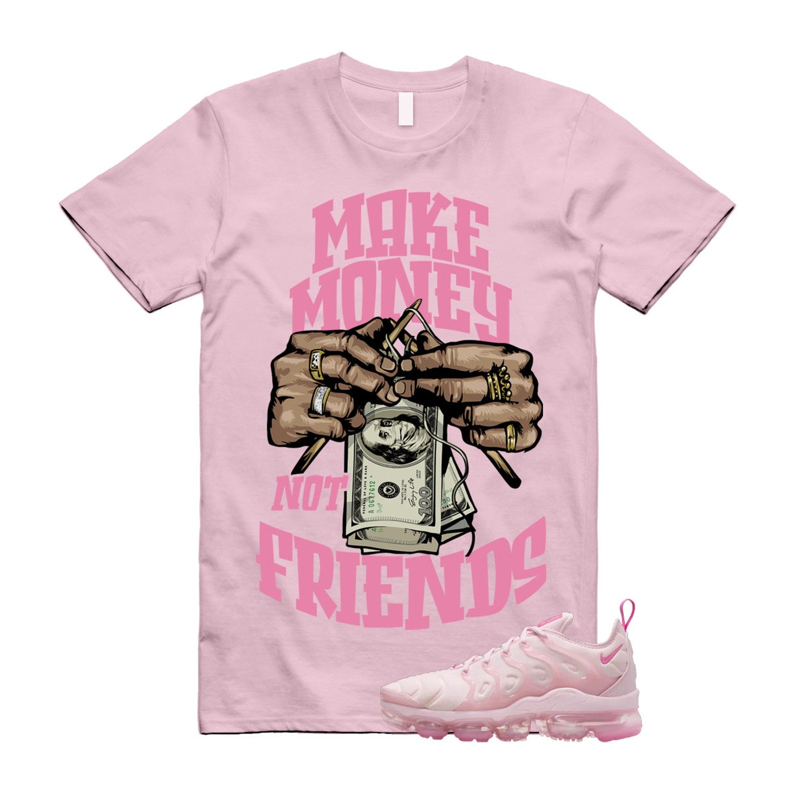 VaporMax Pink Foam Playful Air Plus T Shirt Match MM T-Shirt, Sneaker Match Tee