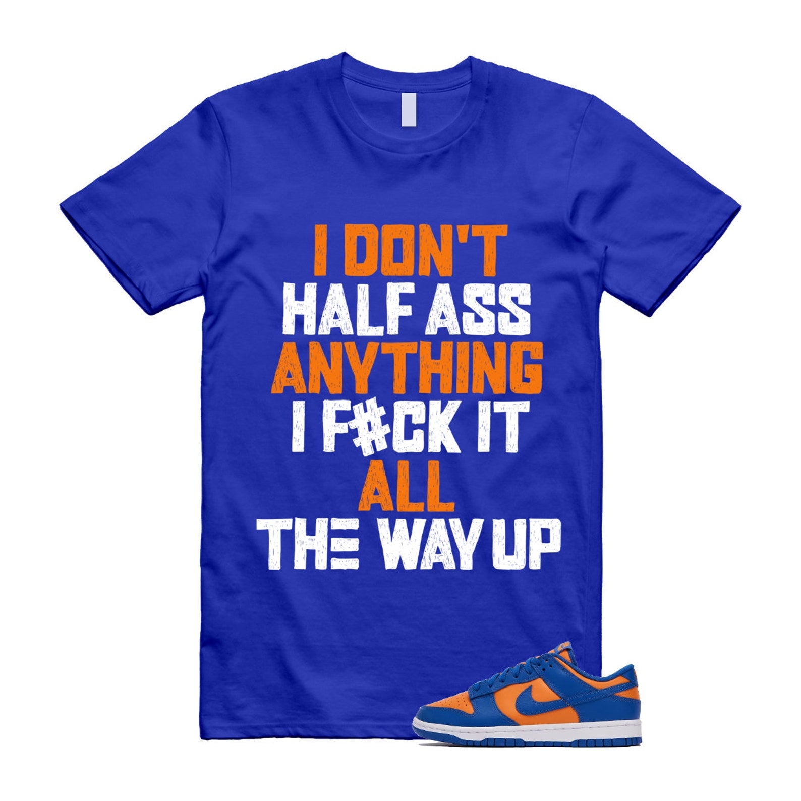 Dunk Knicks Team Royal Blue Orange Low Bright Ceramic T Shirt Match HALF T-Shirt, Sneaker Match Tee