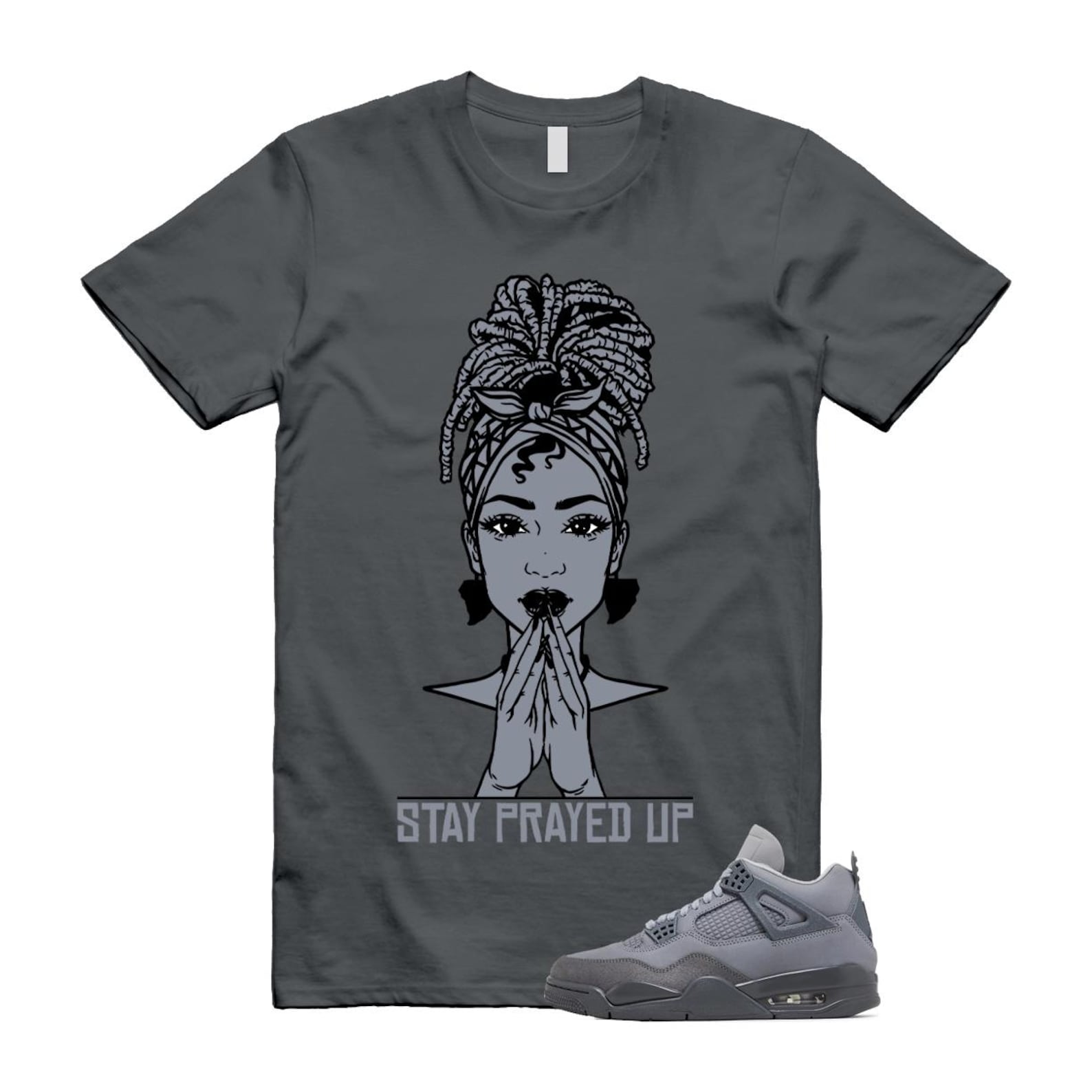 4 Wet Cement Smoke Iron Grey Retro SE T Shirt Match PRAY T-Shirt, Sneaker Match Tee