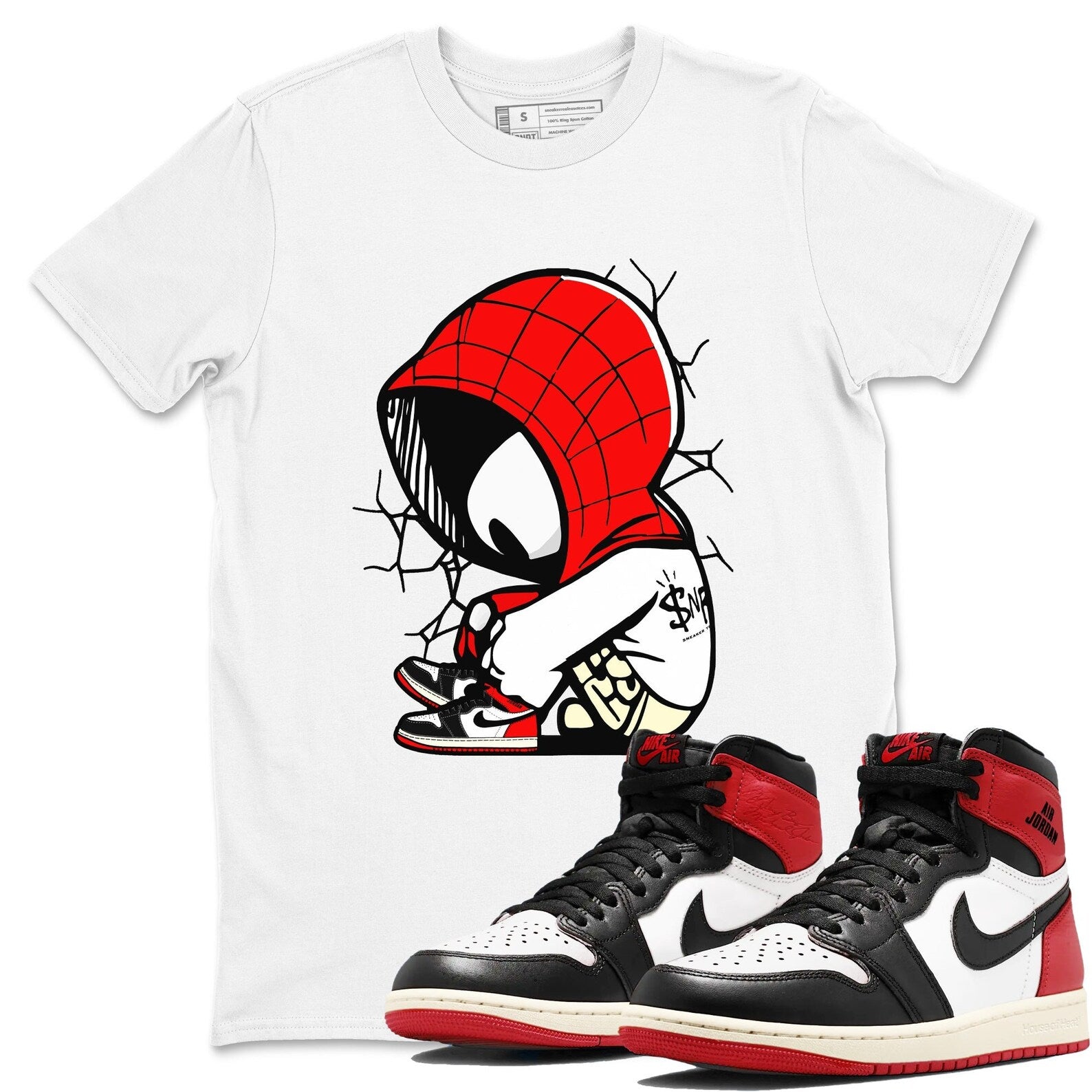 Baby Spider 1s Black Toe Reimagined Matching Jordan Shirt T-Shirt, Sneaker Match Tee