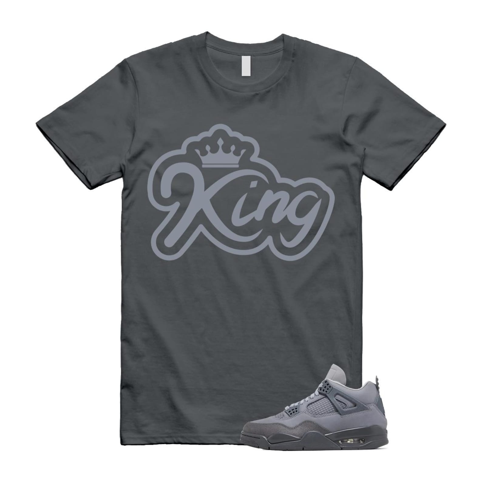 4 Wet Cement Smoke Iron Grey Retro SE T Shirt Match K2 T-Shirt, Sneaker Match Tee