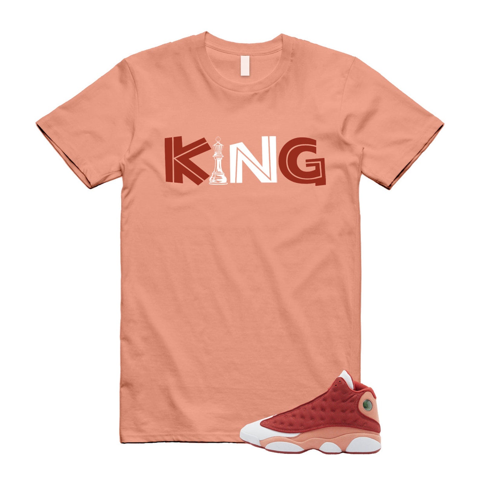 13 Dune Red Terra Blush White T Shirt Match KING T-Shirt, Sneaker Match Tee