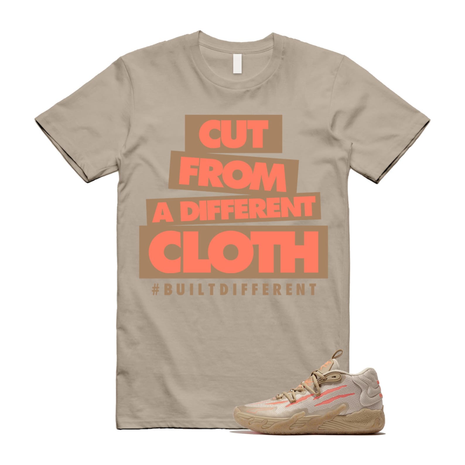 Chinese New Year LaMelo Ball MB.03 Gold Fluro Peach Pes T Shirt Match CLOTH T-Shirt, Sneaker Match Tee