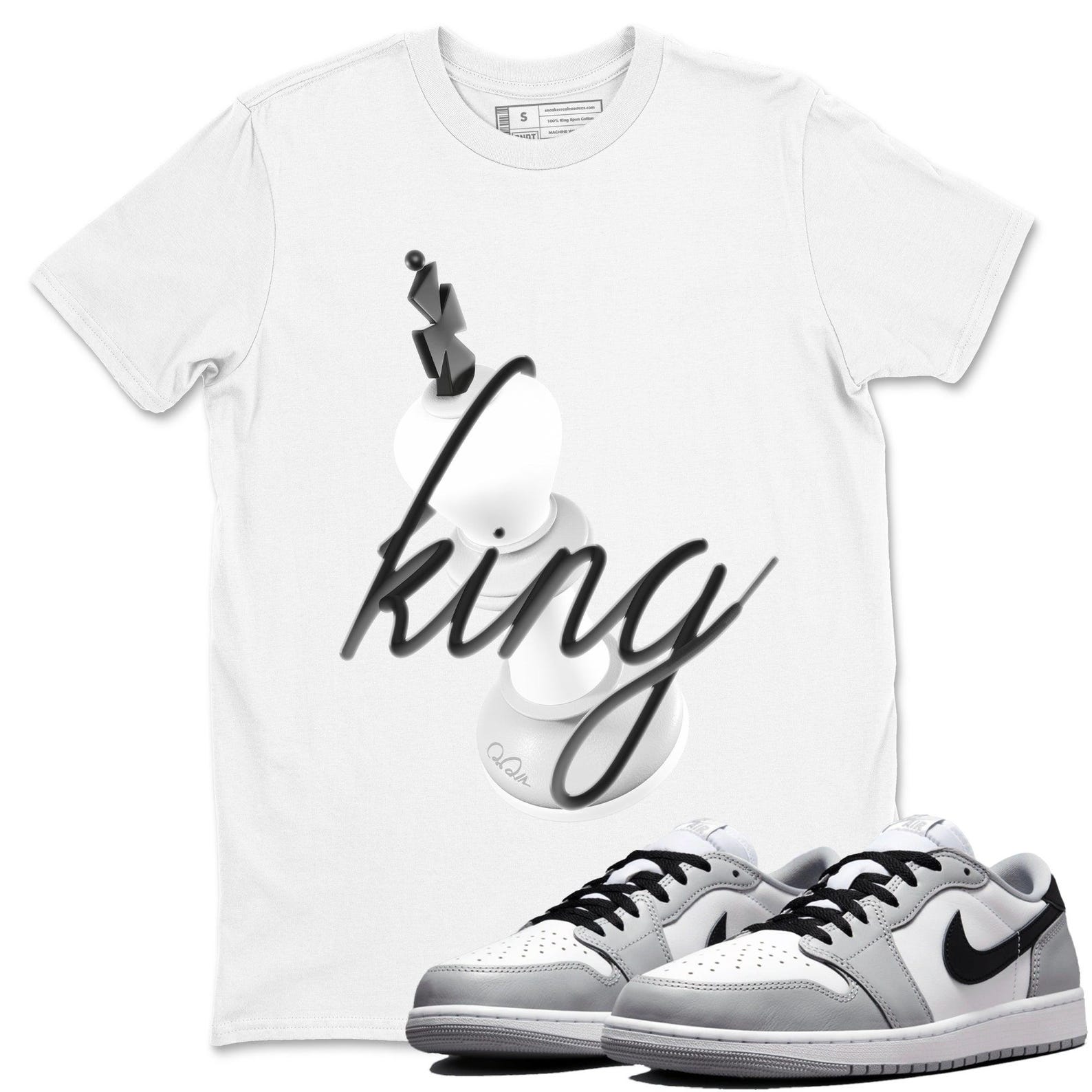 3D King Sneaker Unisex T Shirts To Match Jordans 1 Wolf Grey T-Shirt, Sneaker Match Tee