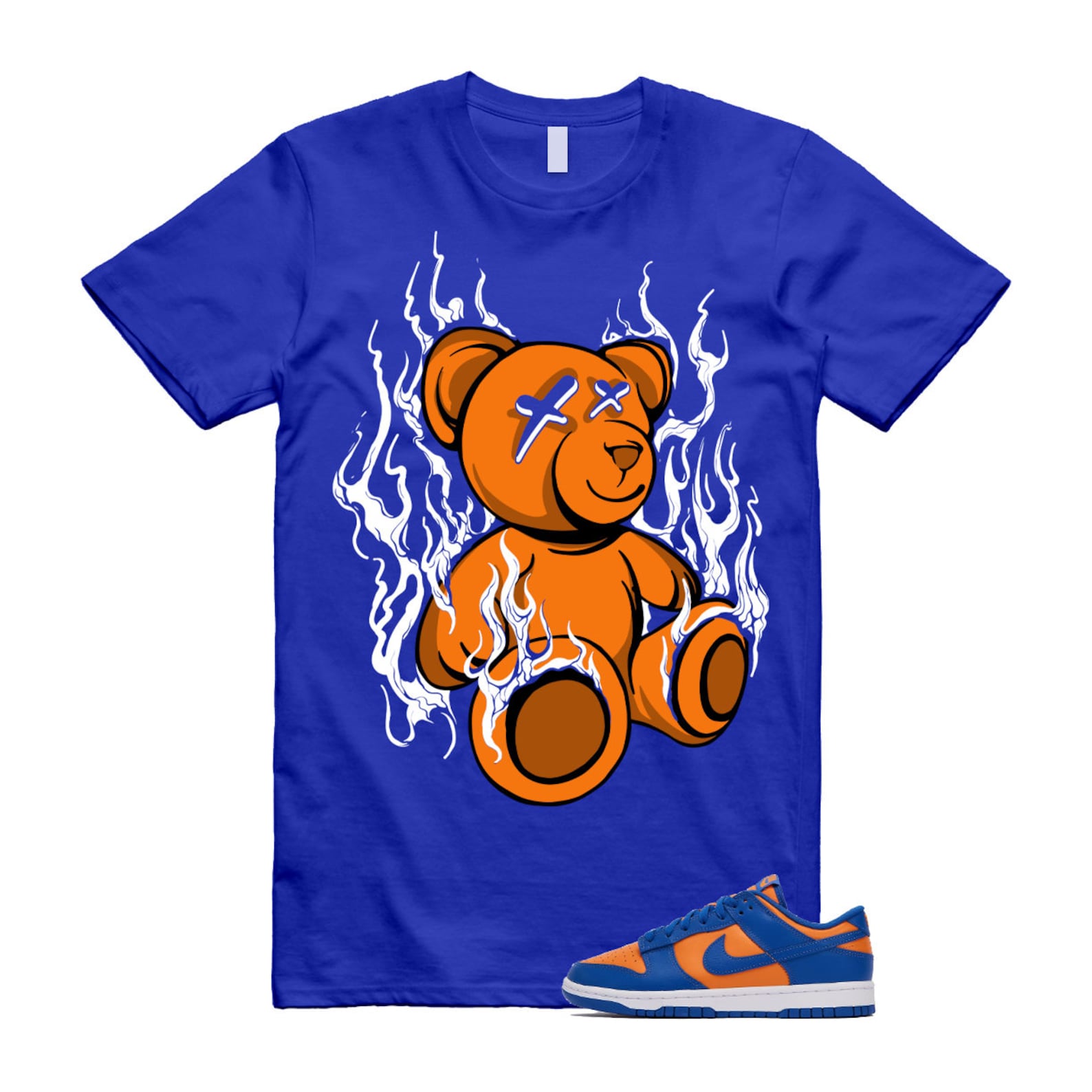 Dunk Knicks Team Royal Blue Orange Low Bright Ceramic T Shirt Match LIT T-Shirt, Sneaker Match Tee