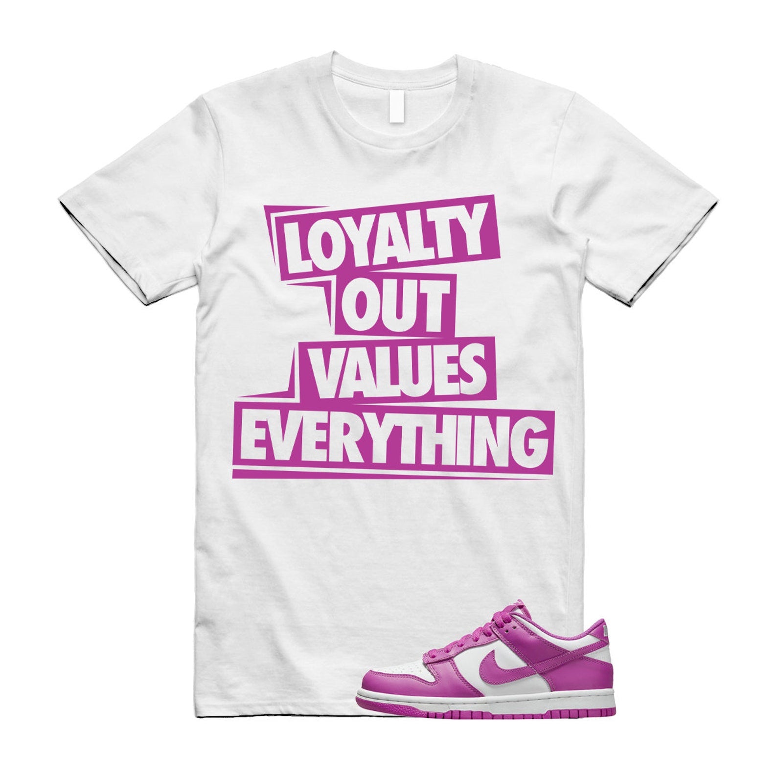 LOVE T Shirt to match N Dunk Low GS Active Fuchsia White Kids T-Shirt, Sneaker Match Tee