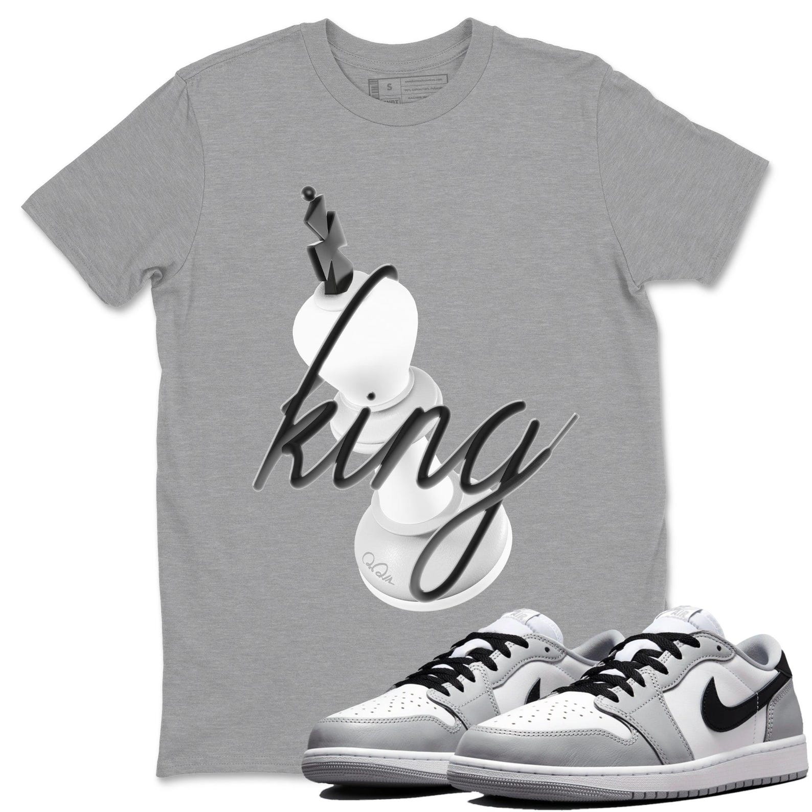 3D King Sneaker Unisex T Shirts To Match Jordans 1 Wolf Grey T-Shirt, Sneaker Match Tee
