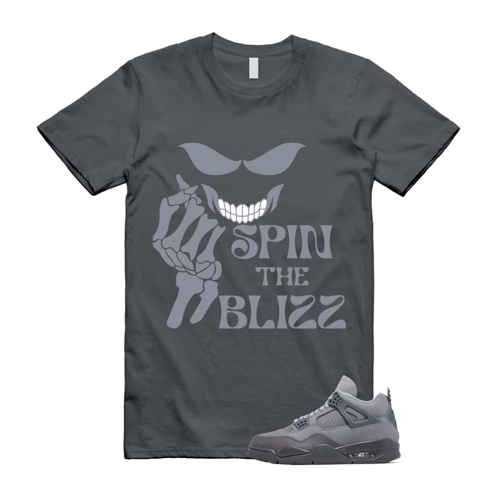 4 Wet Cement Smoke Iron Grey Retro SE T Shirt Match BLIZZ T-Shirt, Sneaker Match Tee