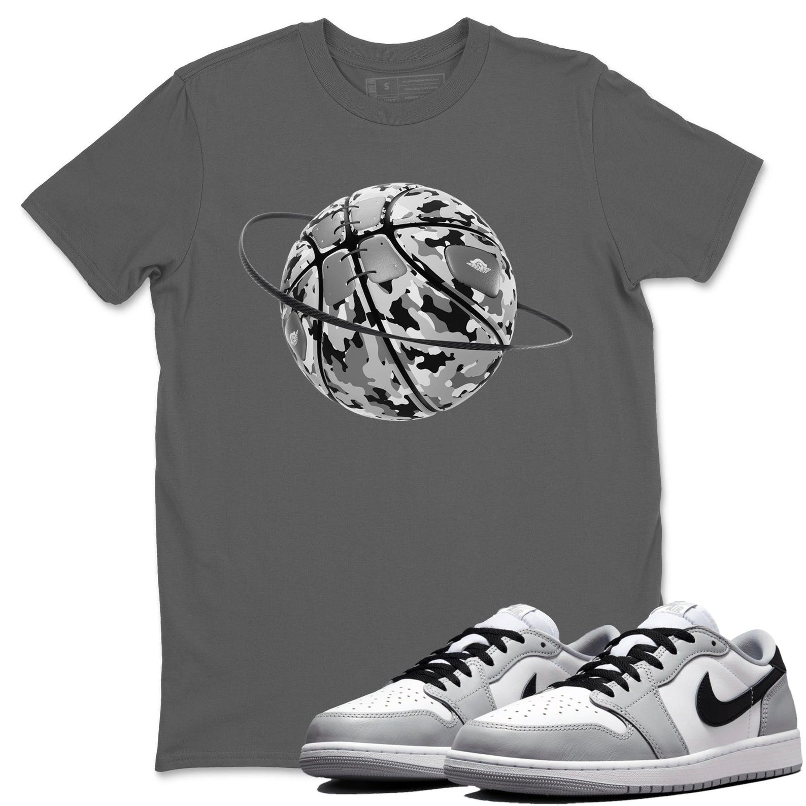 Camo Basketball Planet Sneaker T Shirts To Match Jordans 1 Wolf Grey T-Shirt, Sneaker Match Tee