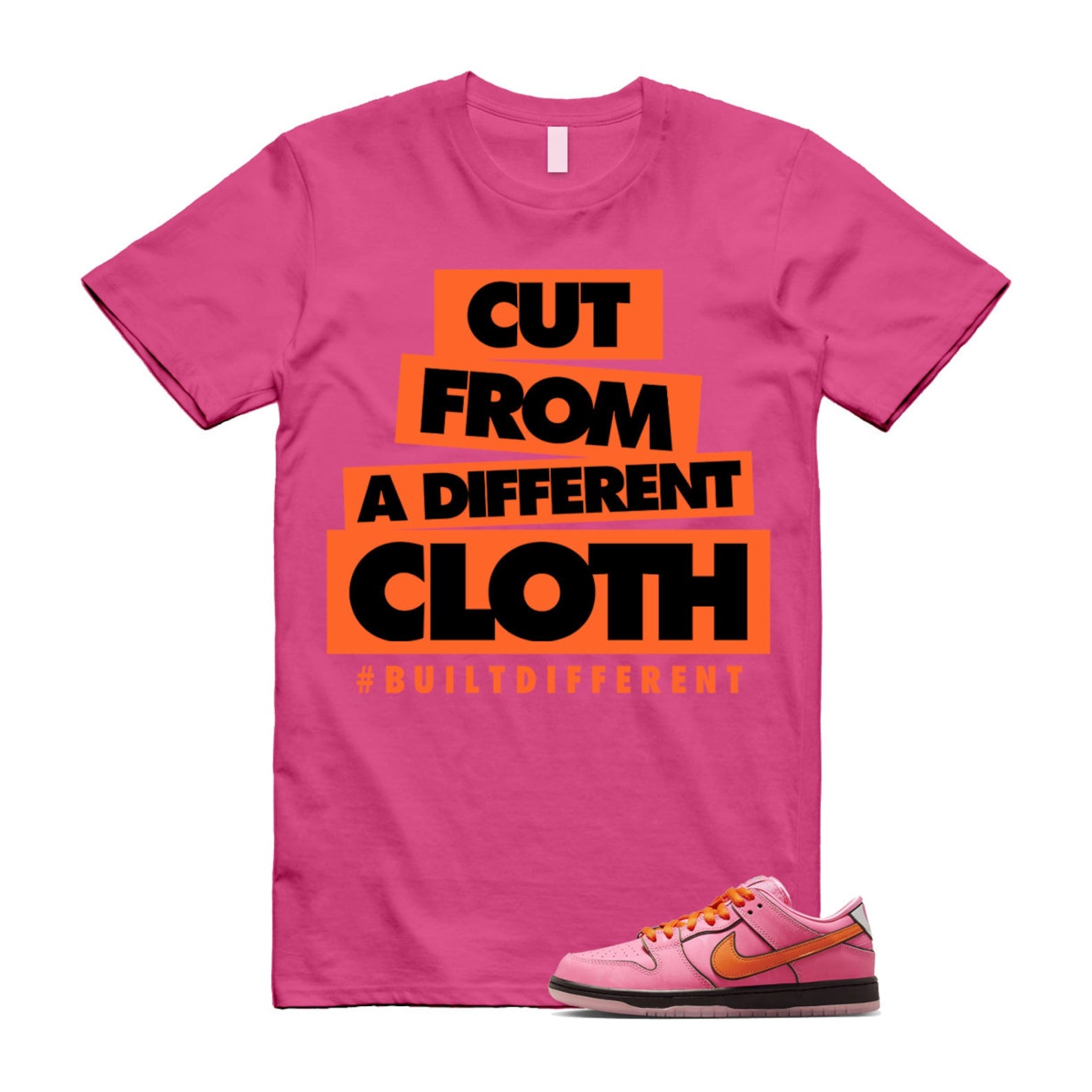 Dunk Blossom The Power Girls Lotus Pink Digital Medium Soft Black T Shirt Match CLOTH T-Shirt, Sneaker Match Tee