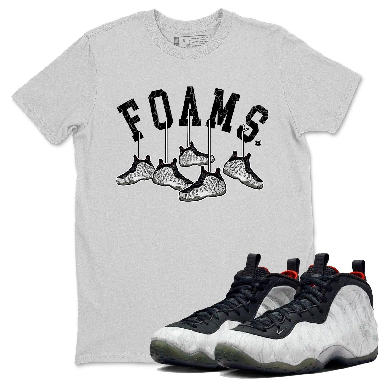Hanging Sneakers Unisex T Shirts To Match Sneakers Air Foamposite One Jin T-Shirt, Sneaker Match Tee