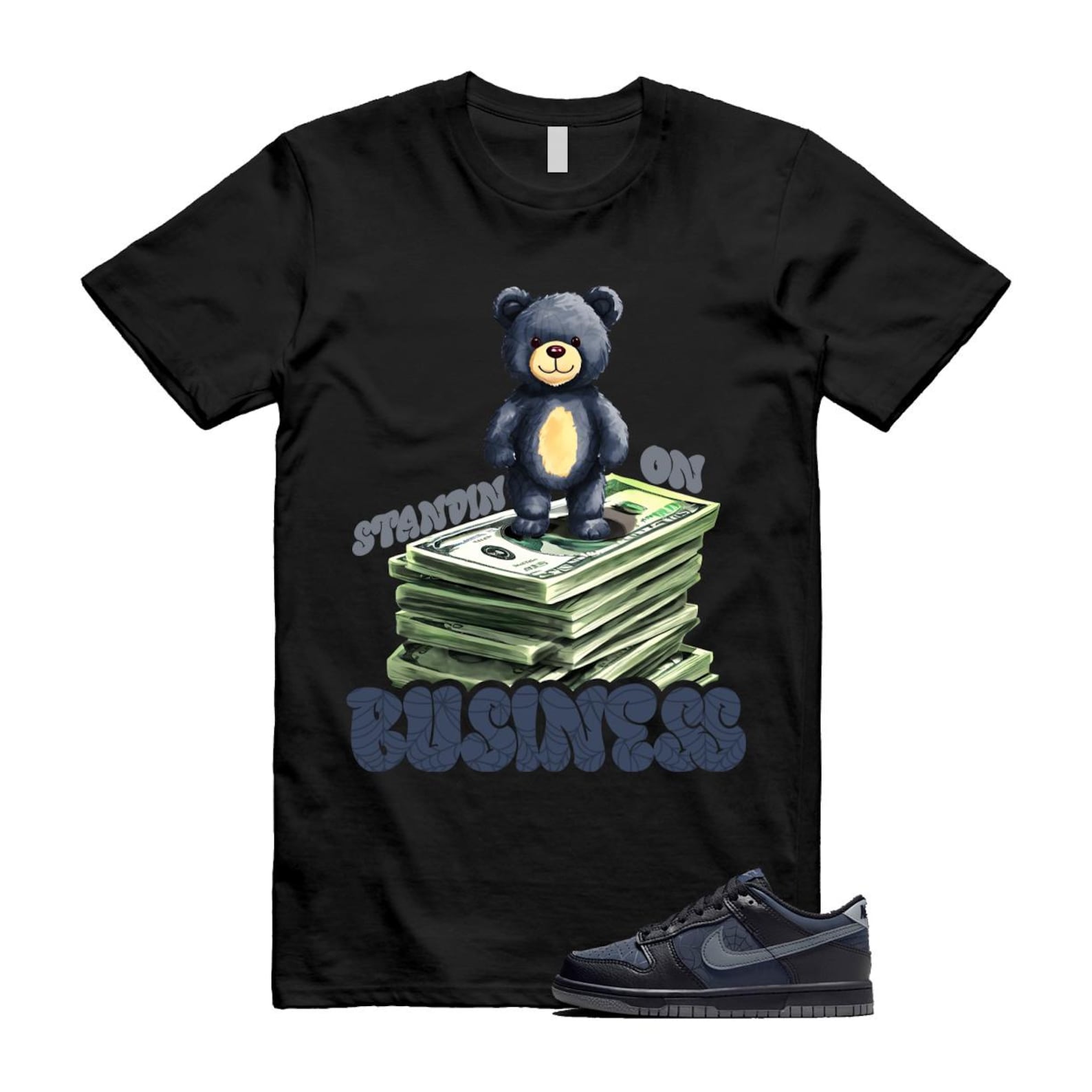 Dunk Black Symbiote Suit Dark Blue Smoke Grey Low T Shirt Match SB2 T-Shirt, Sneaker Match Tee