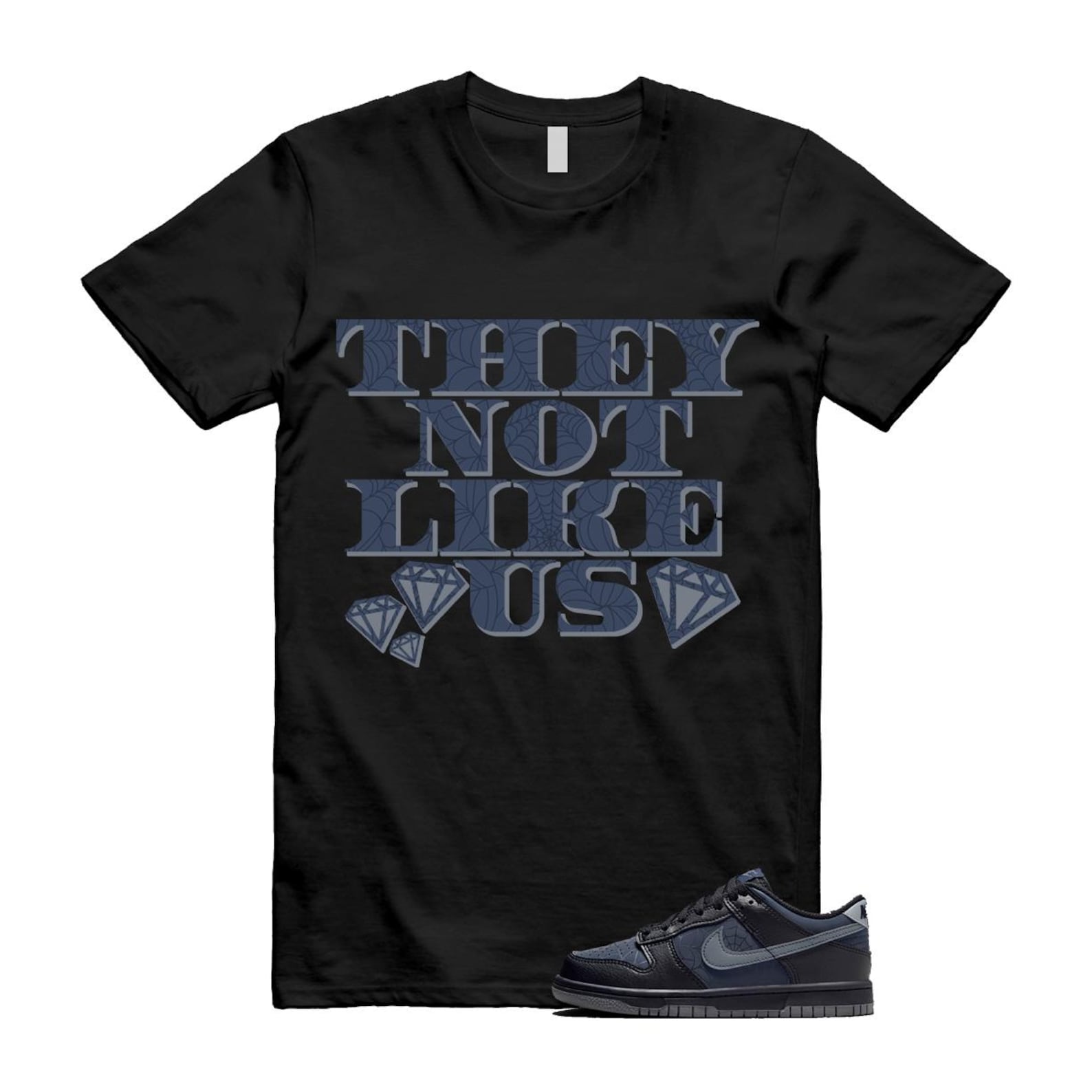 Dunk Black Symbiote Suit Dark Blue Smoke Grey Low T Shirt Match US2 T-Shirt, Sneaker Match Tee