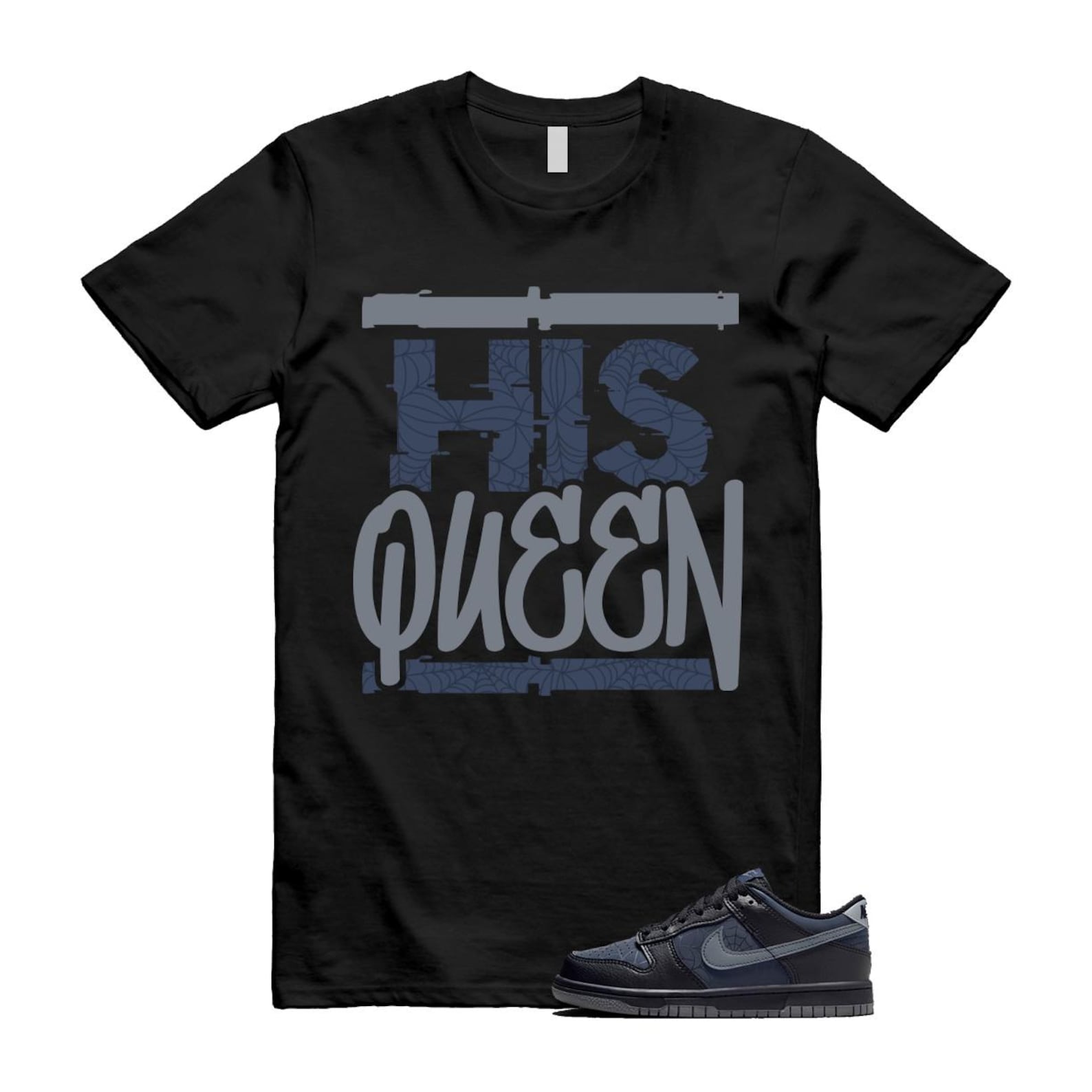 Dunk Black Symbiote Suit Dark Blue Smoke Grey Low T Shirt Match HQ T-Shirt, Sneaker Match Tee