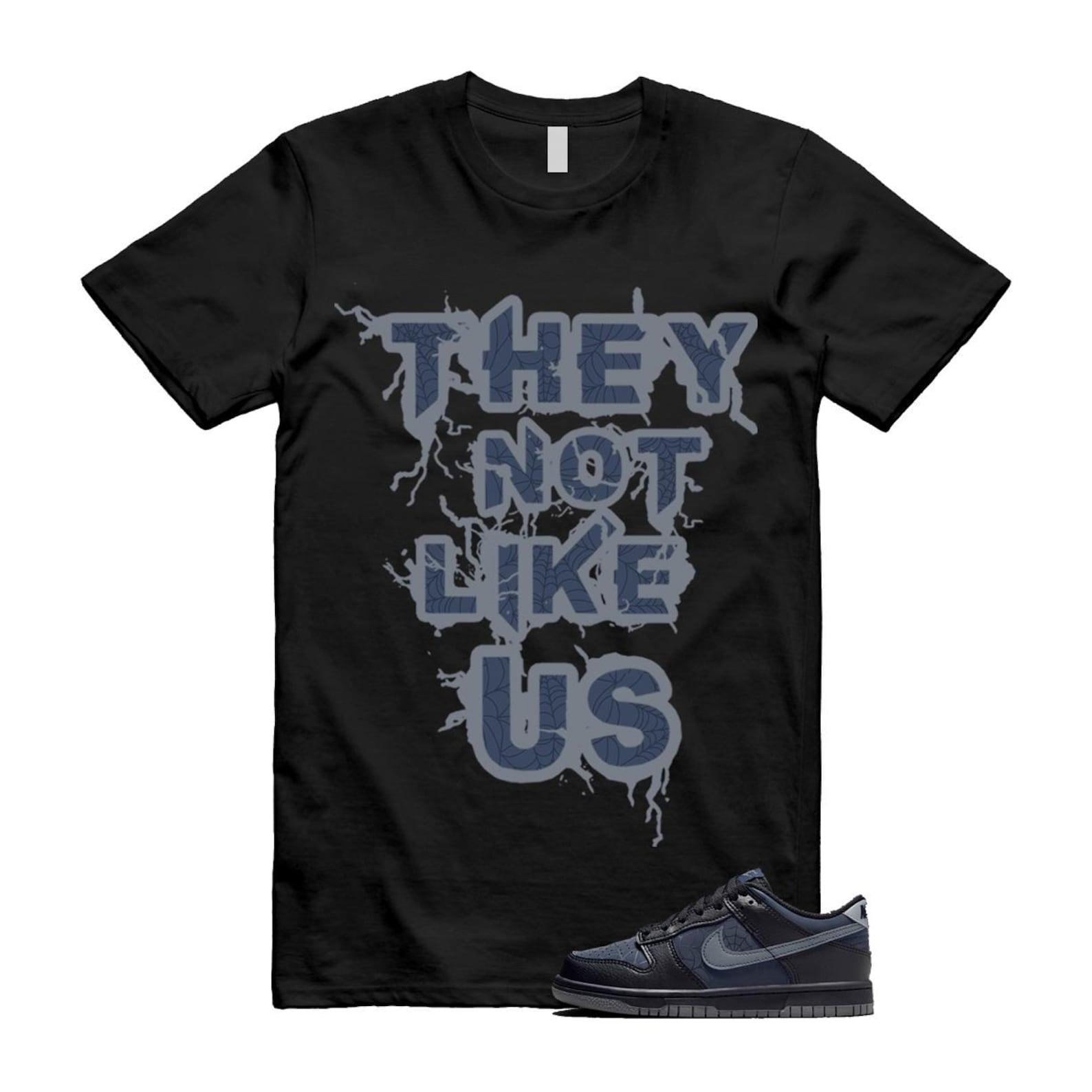 Dunk Black Symbiote Suit Dark Blue Smoke Grey Low T Shirt Match US T-Shirt, Sneaker Match Tee