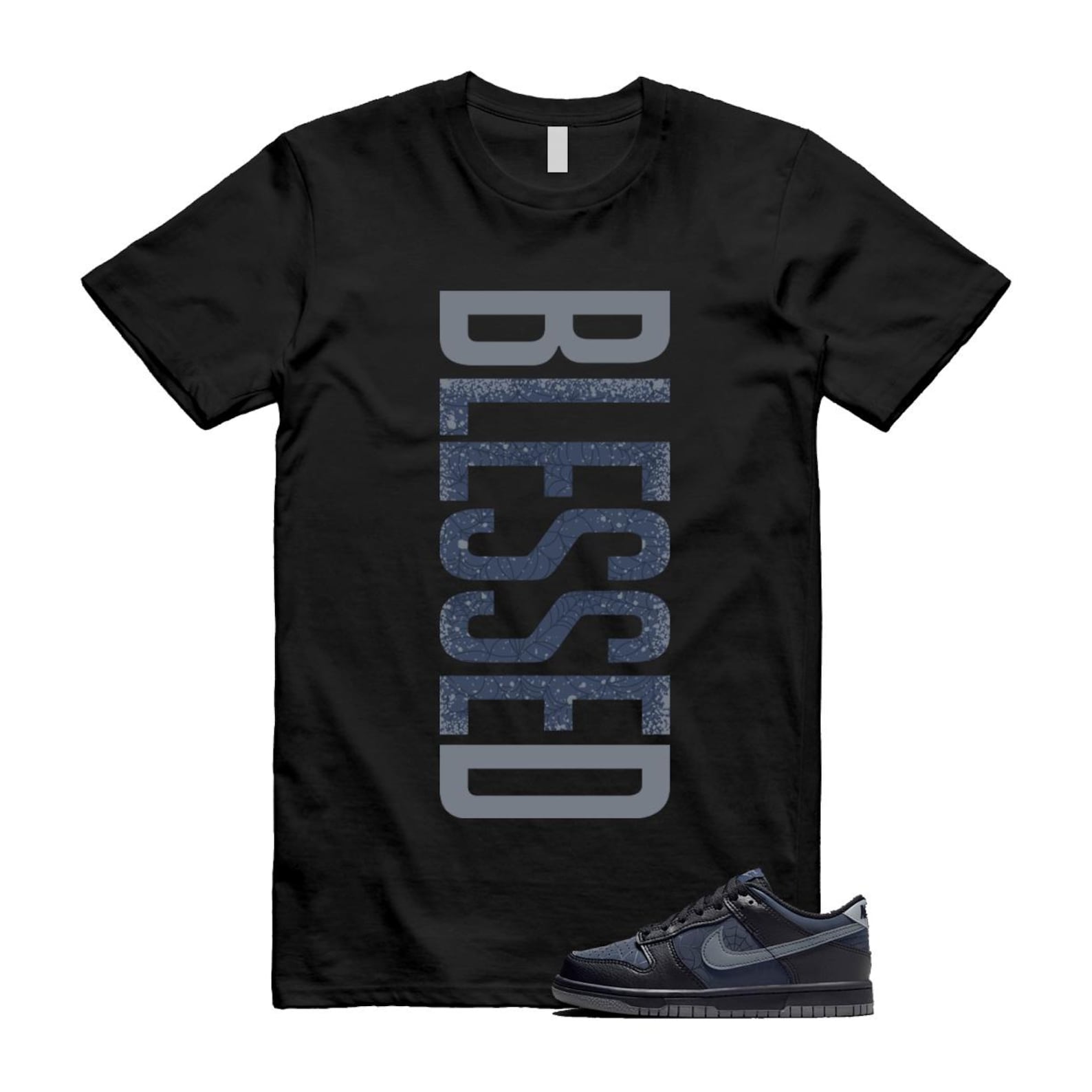 Dunk Black Symbiote Suit Dark Blue Smoke Grey Low T Shirt Match VERTBLS T-Shirt, Sneaker Match Tee