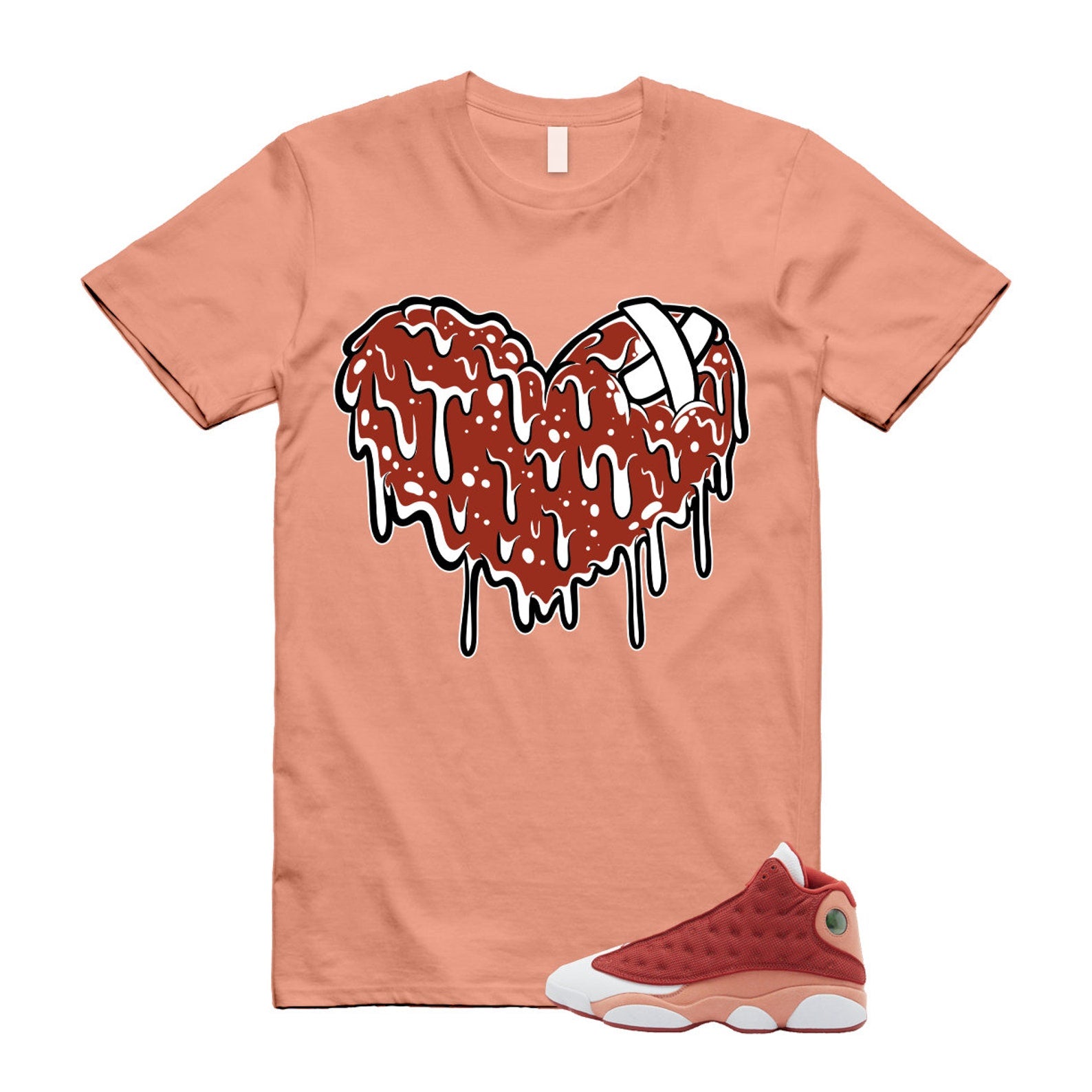 13 Dune Red Terra Blush White T Shirt Match DRHRT T-Shirt, Sneaker Match Tee