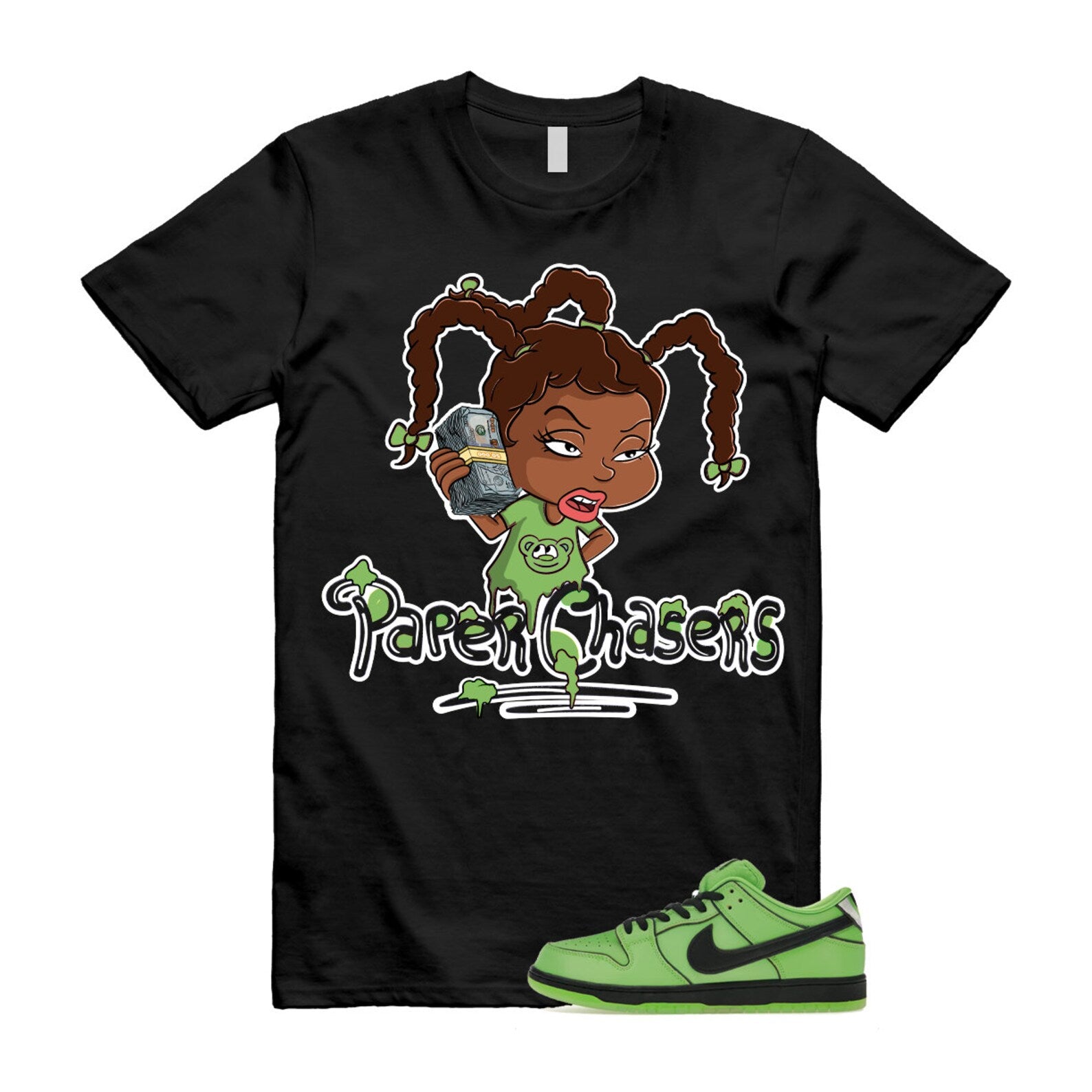 Dunk Buttercup The Power Girls Mean Green Lotus Pink Black T Shirt Match PC T-Shirt, Sneaker Match Tee