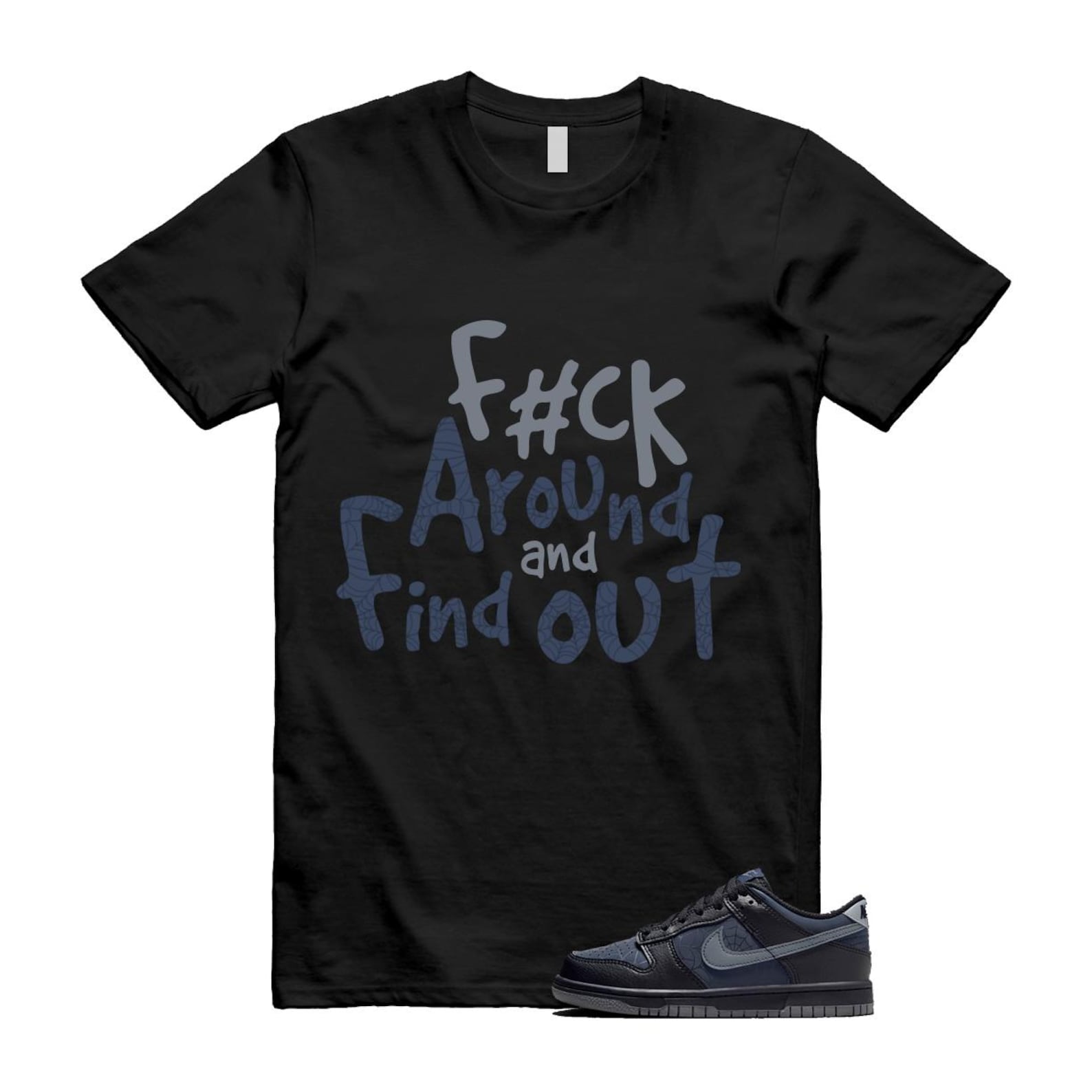 Dunk Black Symbiote Suit Dark Blue Smoke Grey Low T Shirt Match FCK2 T-Shirt, Sneaker Match Tee