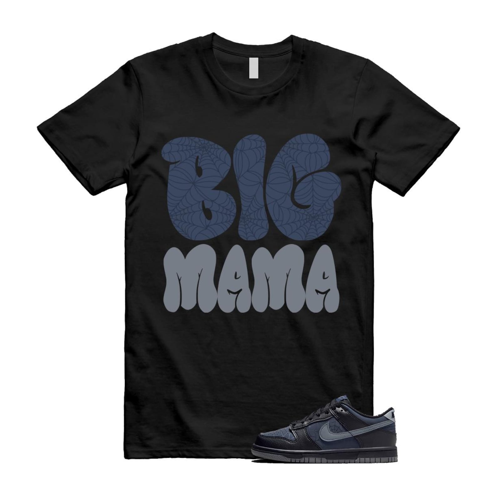 Dunk Black Symbiote Suit Dark Blue Smoke Grey Low T Shirt Match MAMA T-Shirt, Sneaker Match Tee