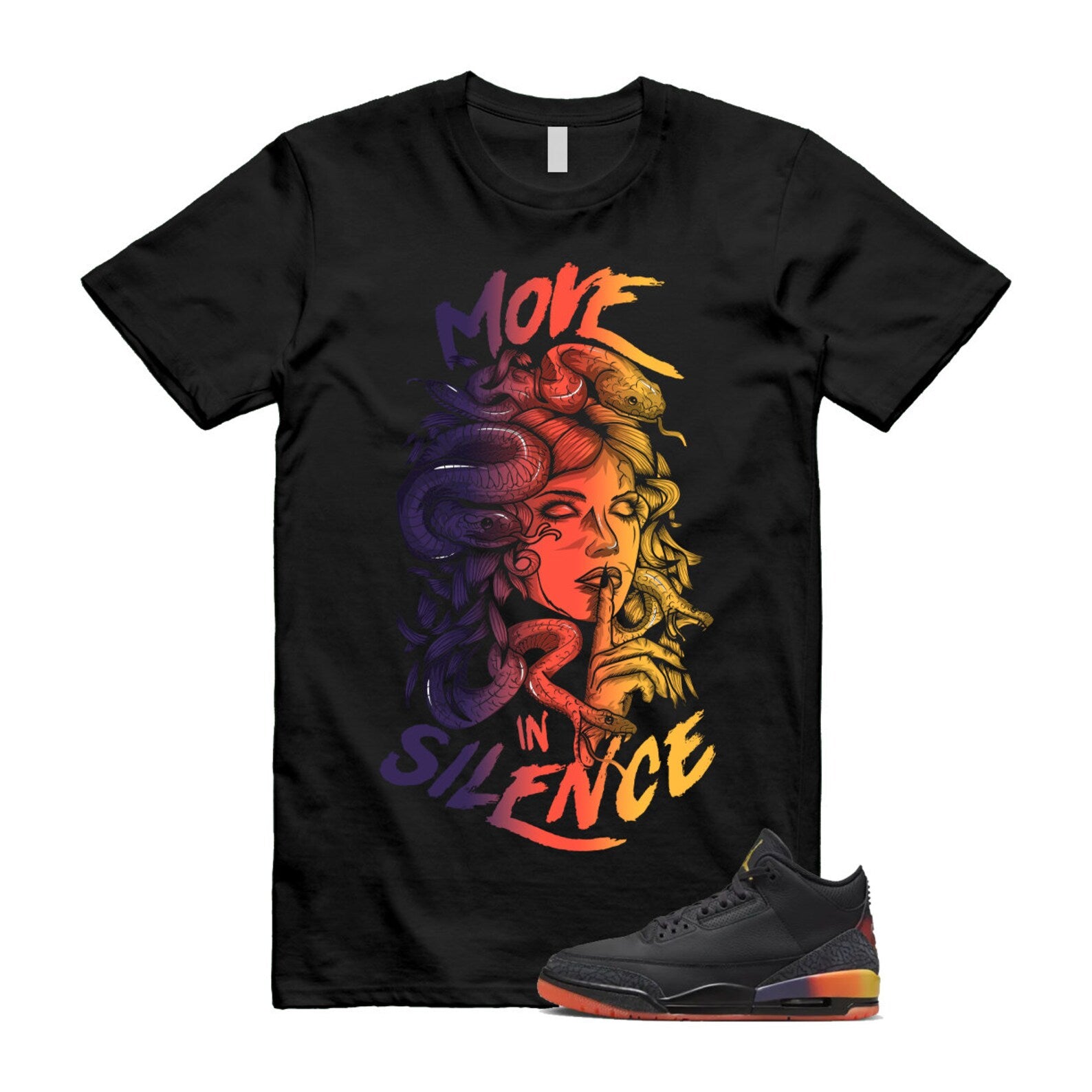 3 J Balvin Rio Black Solar Flare Total Crimson Abyss T Shirt Match MIS T-Shirt, Sneaker Match Tee