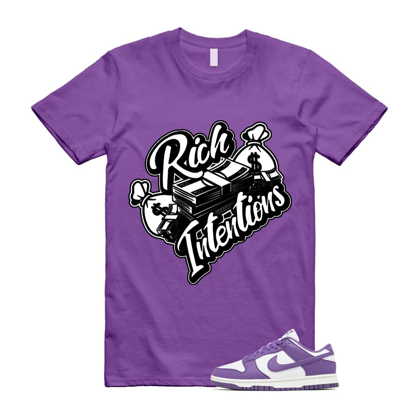Dunk Black Raspberry Low Next Nature Summit White Sail T Shirt Match RICH T-Shirt, Sneaker Match Tee
