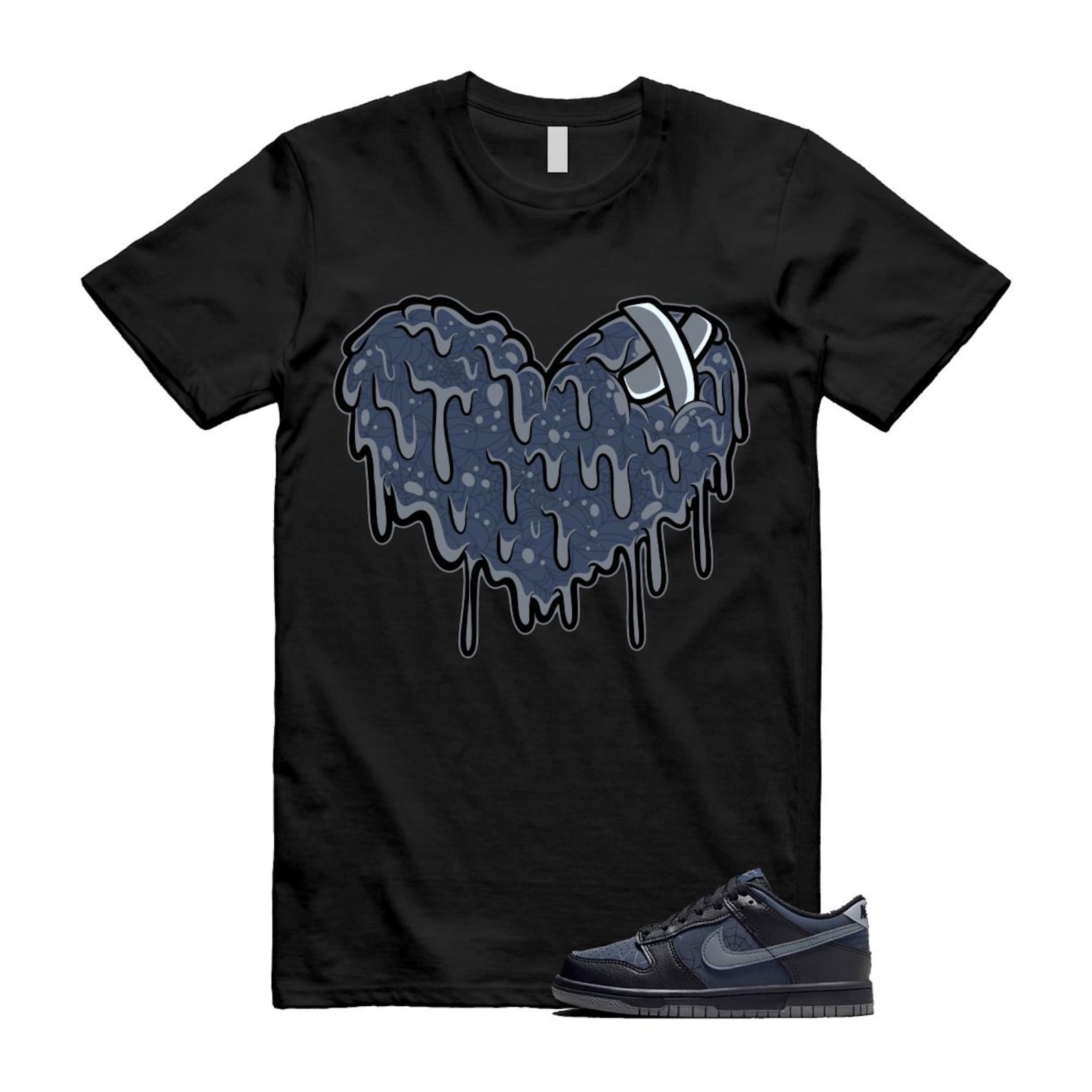 Dunk Black Symbiote Suit Dark Blue Smoke Grey Low T Shirt Match DRHRT T-Shirt, Sneaker Match Tee