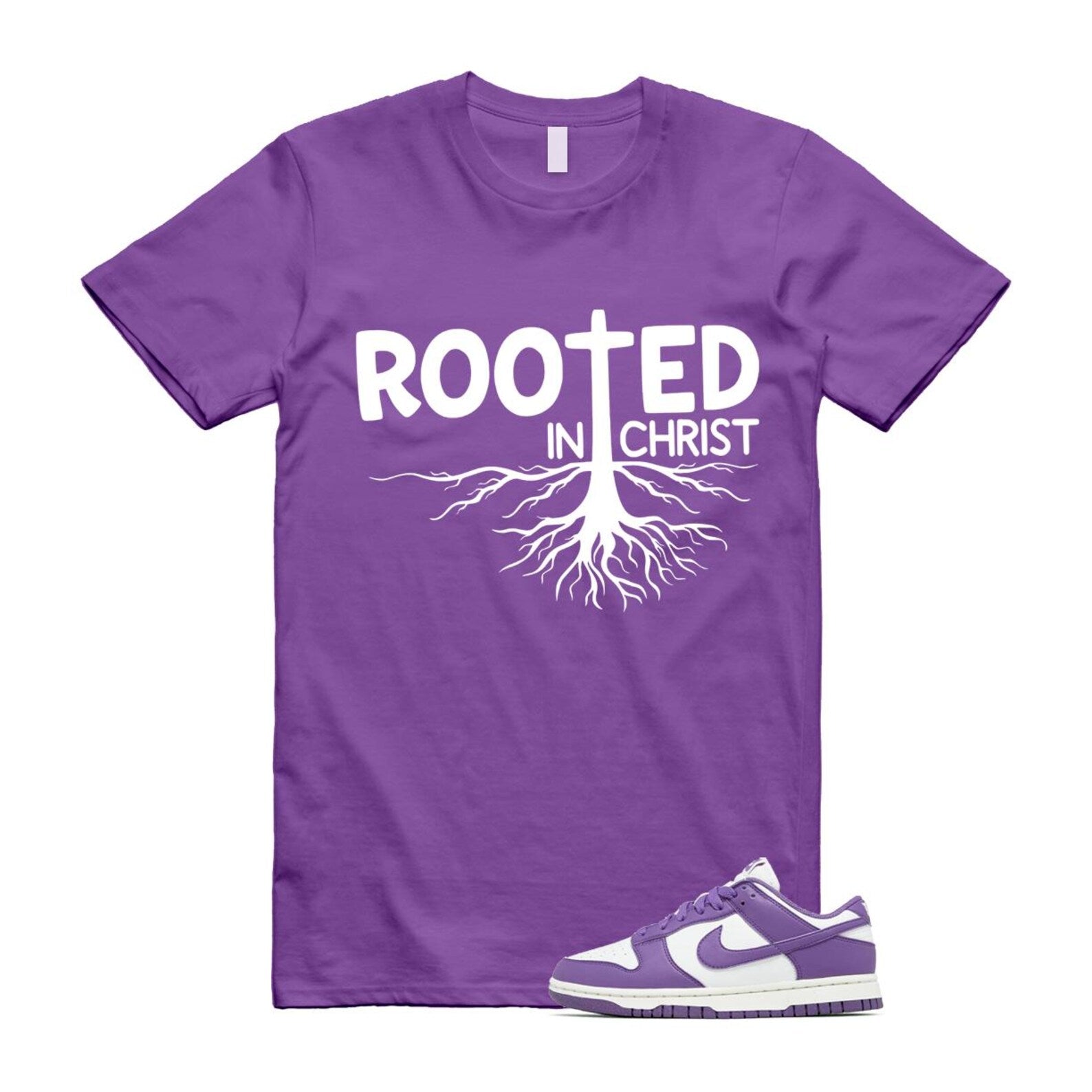 Dunk Black Raspberry Low Next Nature Summit White Sail T Shirt Match ROOTED T-Shirt, Sneaker Match Tee