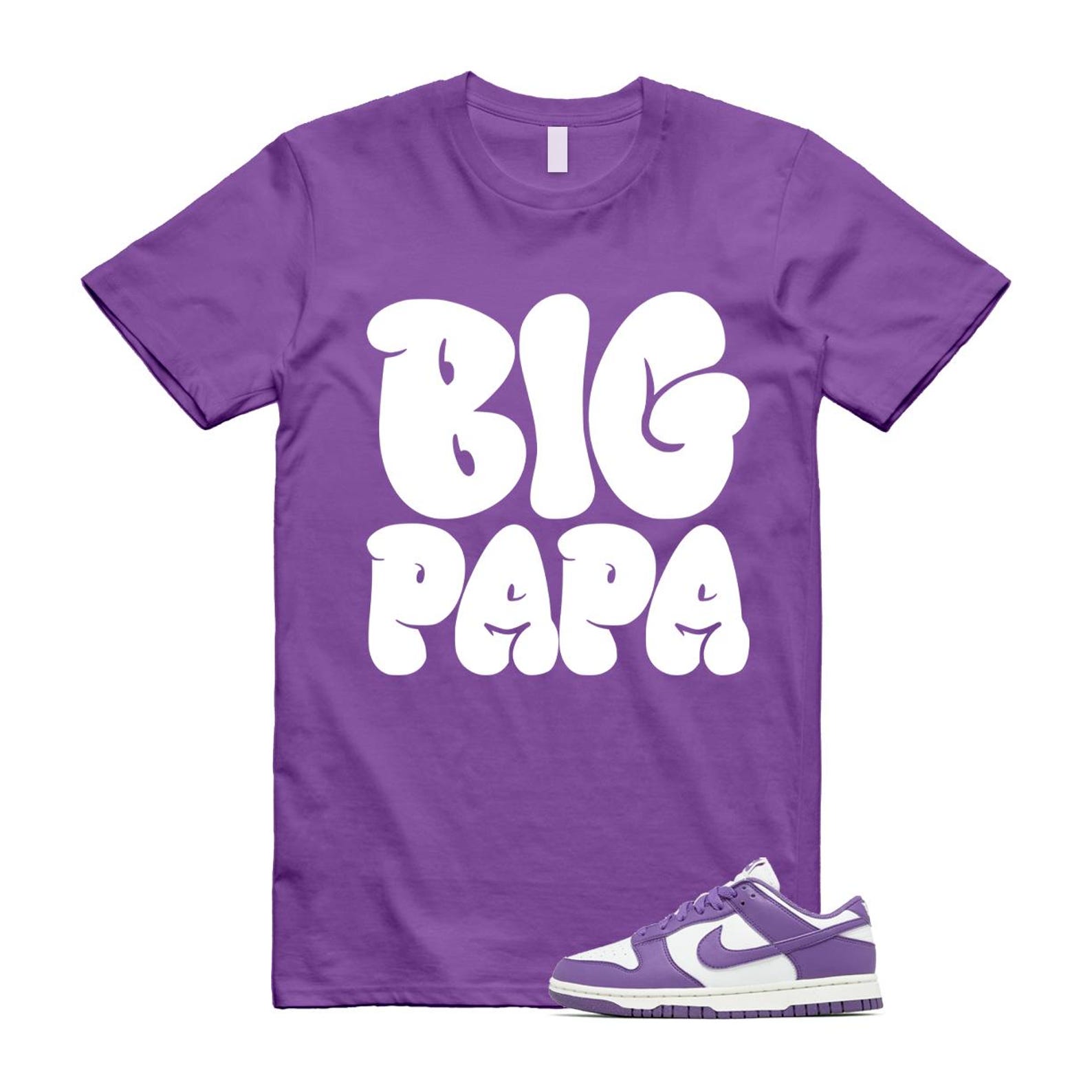 Dunk Black Raspberry Low Next Nature Summit White Sail T Shirt Match PAPA T-Shirt, Sneaker Match Tee