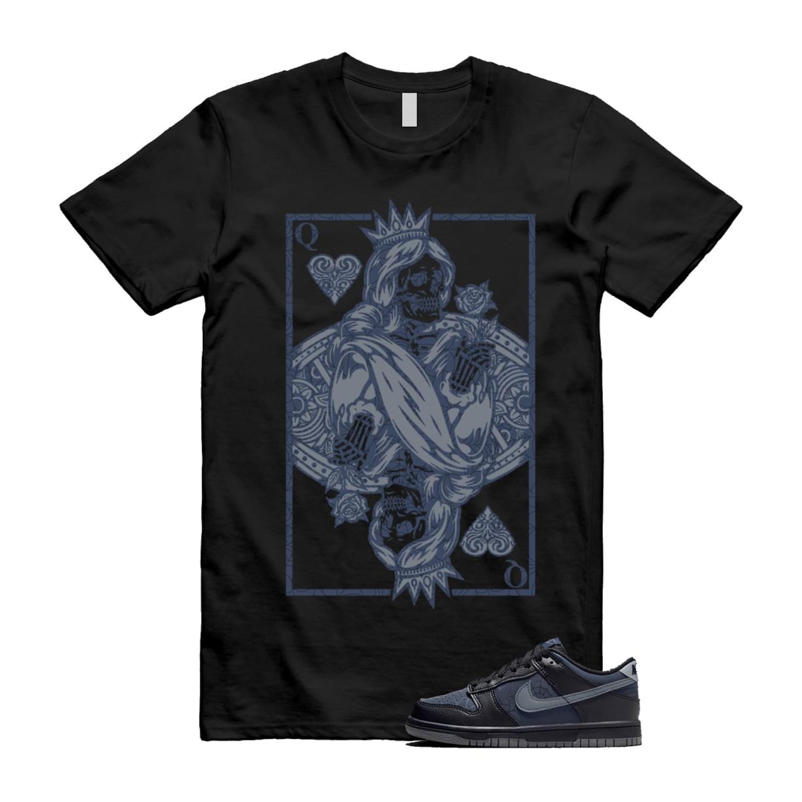 Dunk Black Symbiote Suit Dark Blue Smoke Grey Low T Shirt Match QC T-Shirt, Sneaker Match Tee
