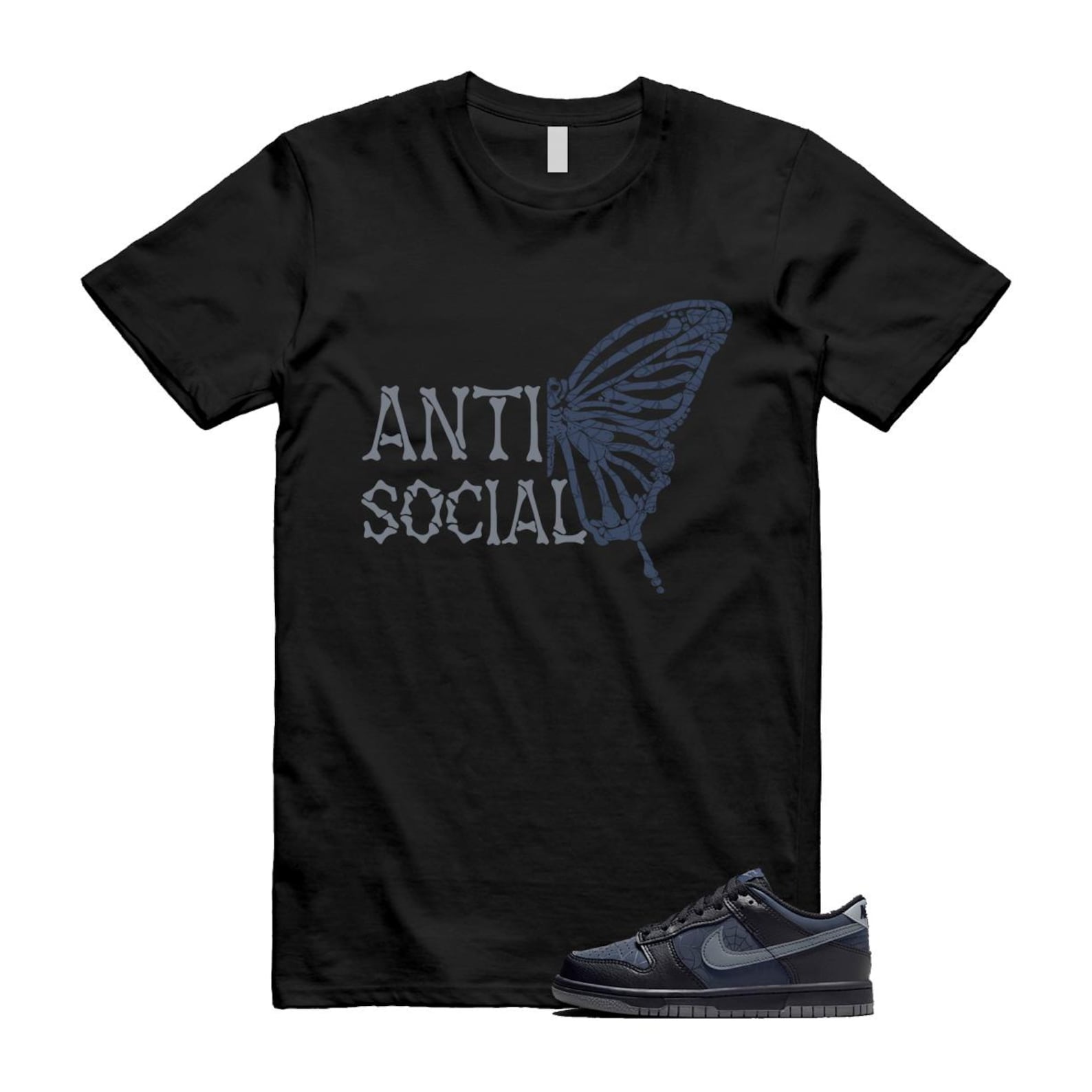 Dunk Black Symbiote Suit Dark Blue Smoke Grey Low T Shirt Match ASB T-Shirt, Sneaker Match Tee