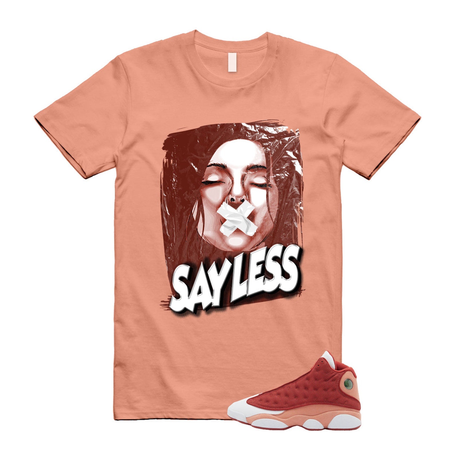 13 Dune Red Terra Blush White T Shirt Match SL T-Shirt, Sneaker Match Tee