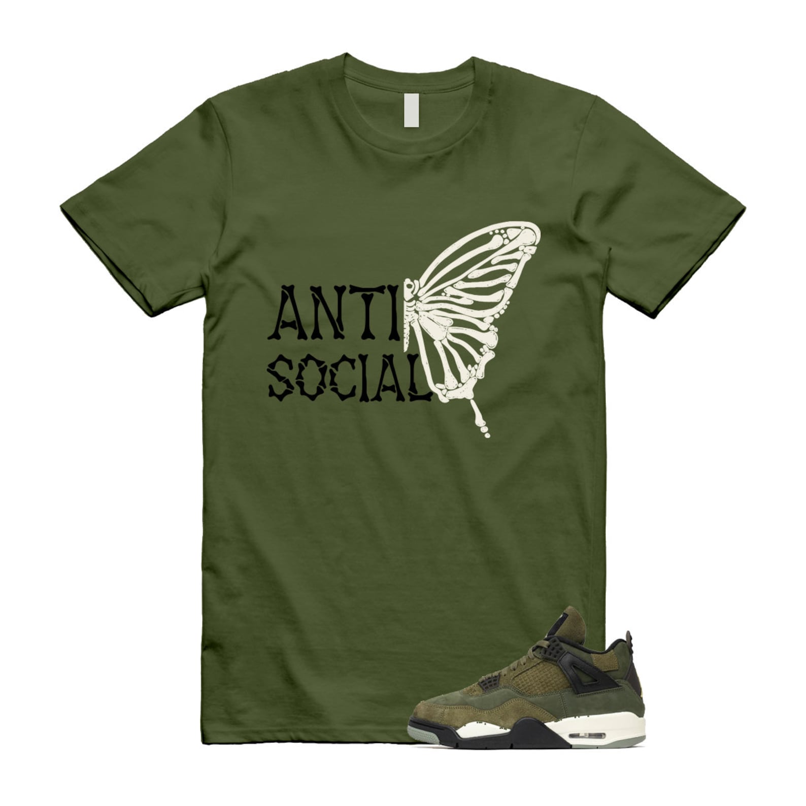 4 Olive Craft Medium SE Pale Vanilla Khaki Black Sail T Shirt Match ASB T-Shirt, Sneaker Match Tee
