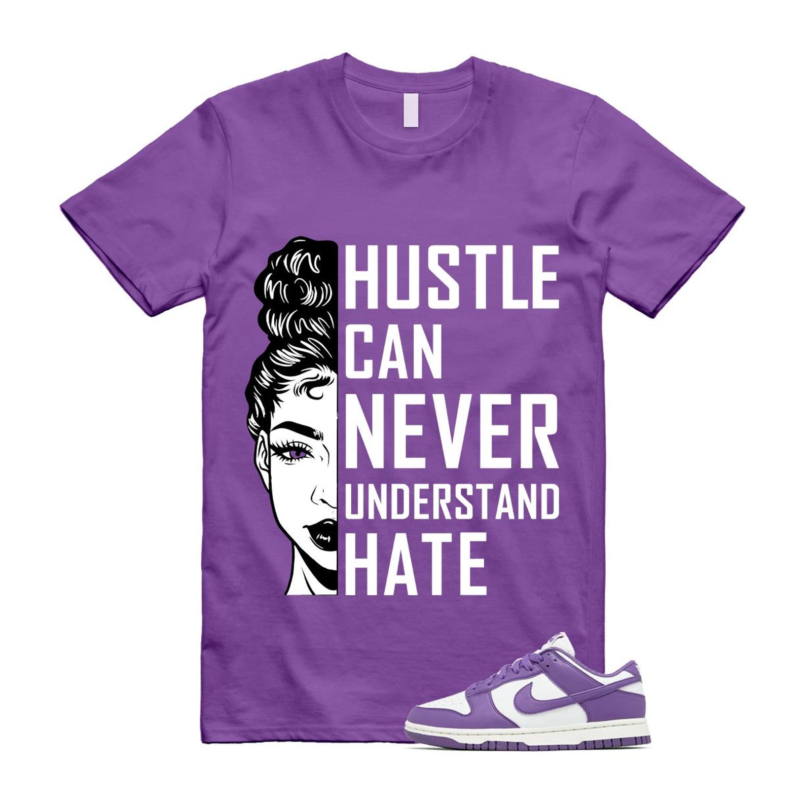 Dunk Black Raspberry Low Next Nature Summit White Sail T Shirt Match HUSTLE T-Shirt, Sneaker Match Tee
