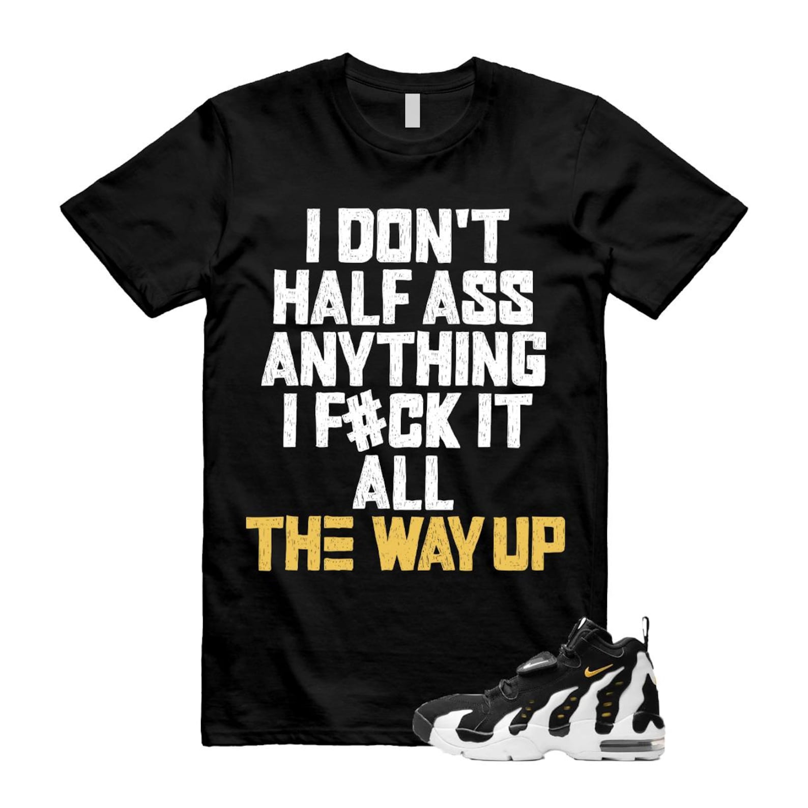 Air DT Max 96 Black White Varsity Maize T Shirt Match HALF T-Shirt, Sneaker Match Tee