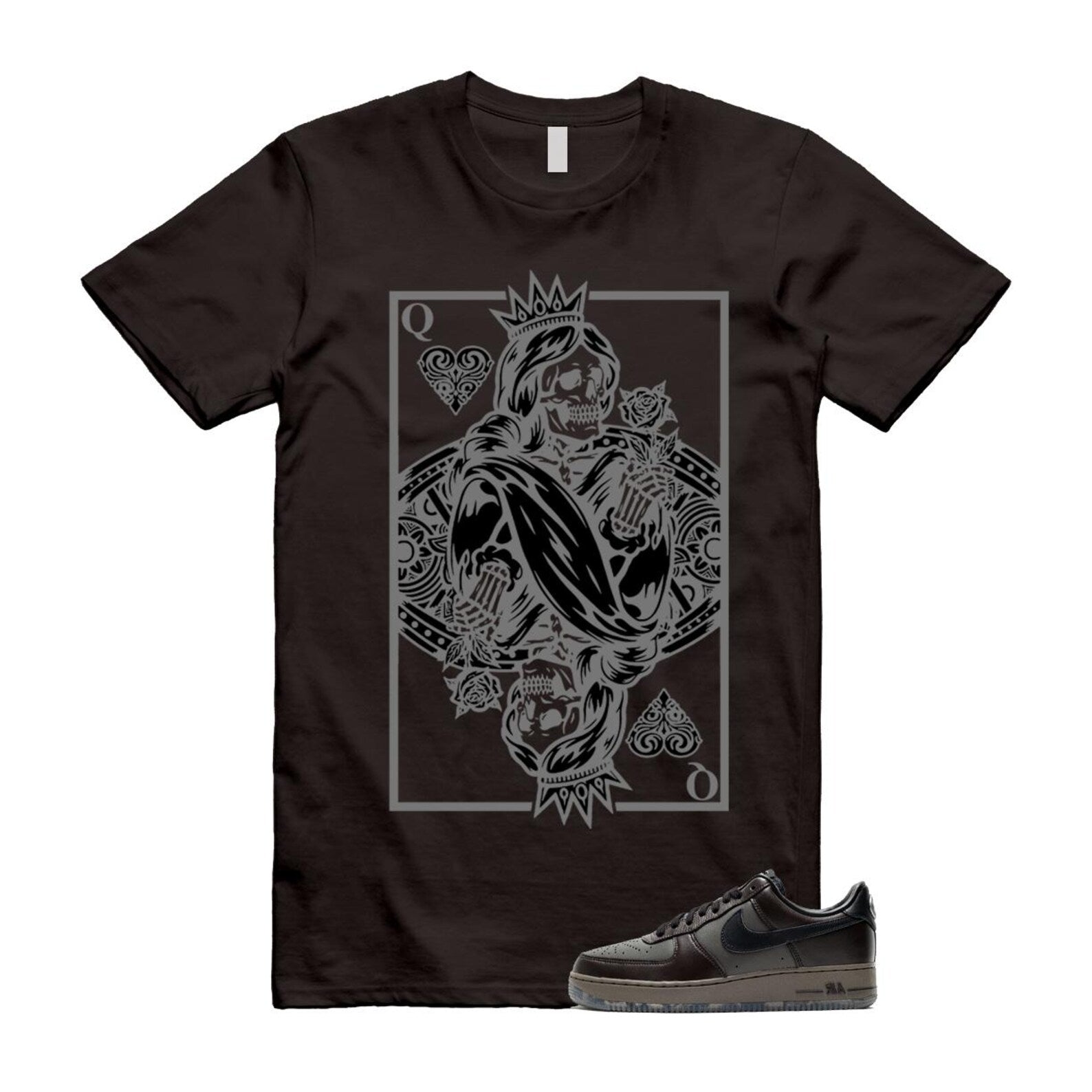 Air Force 1 Paris Black Tea Petra Brown Low T Shirt Match QC T-Shirt, Sneaker Match Tee